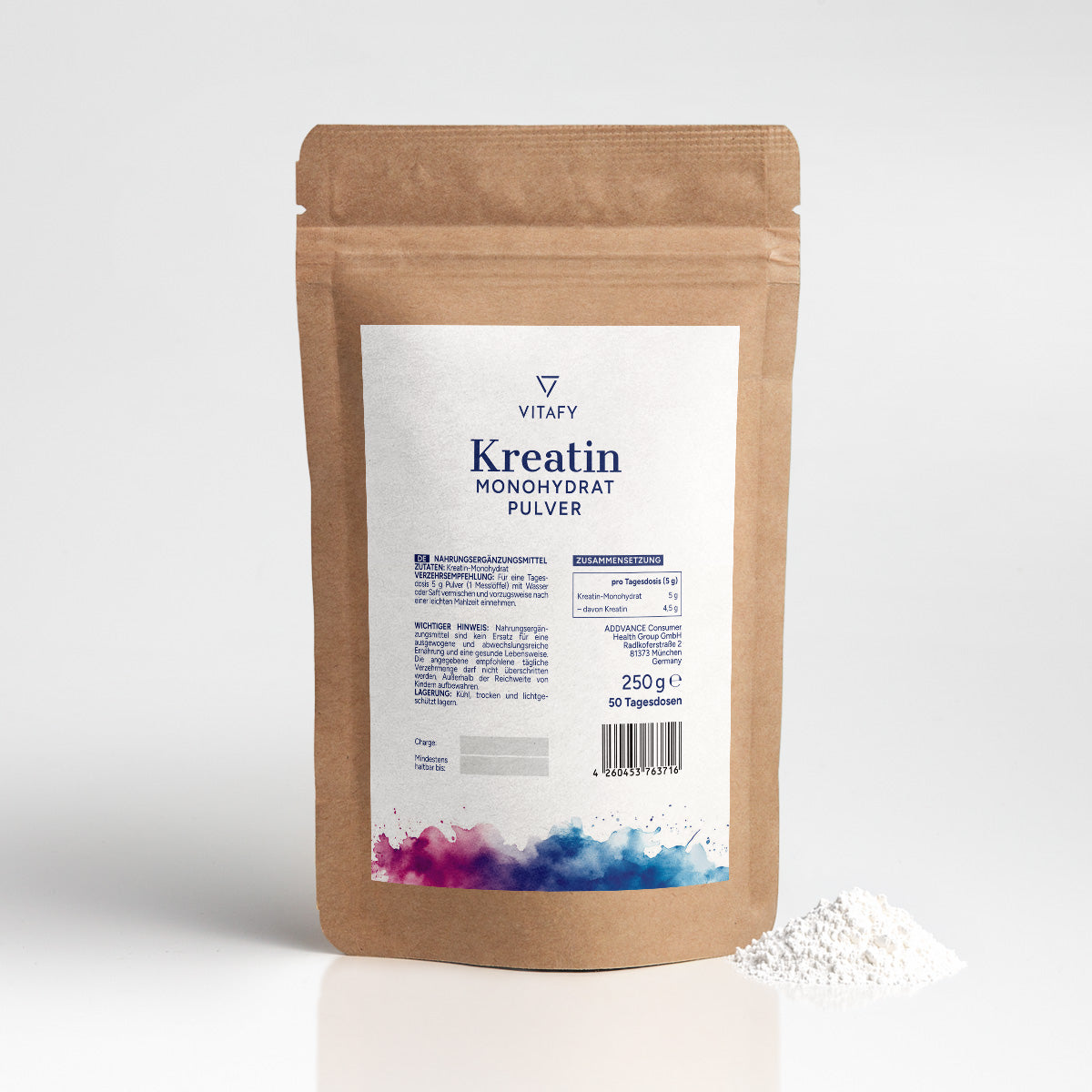 100% Kreatin Monohydrat Pulver (250g)