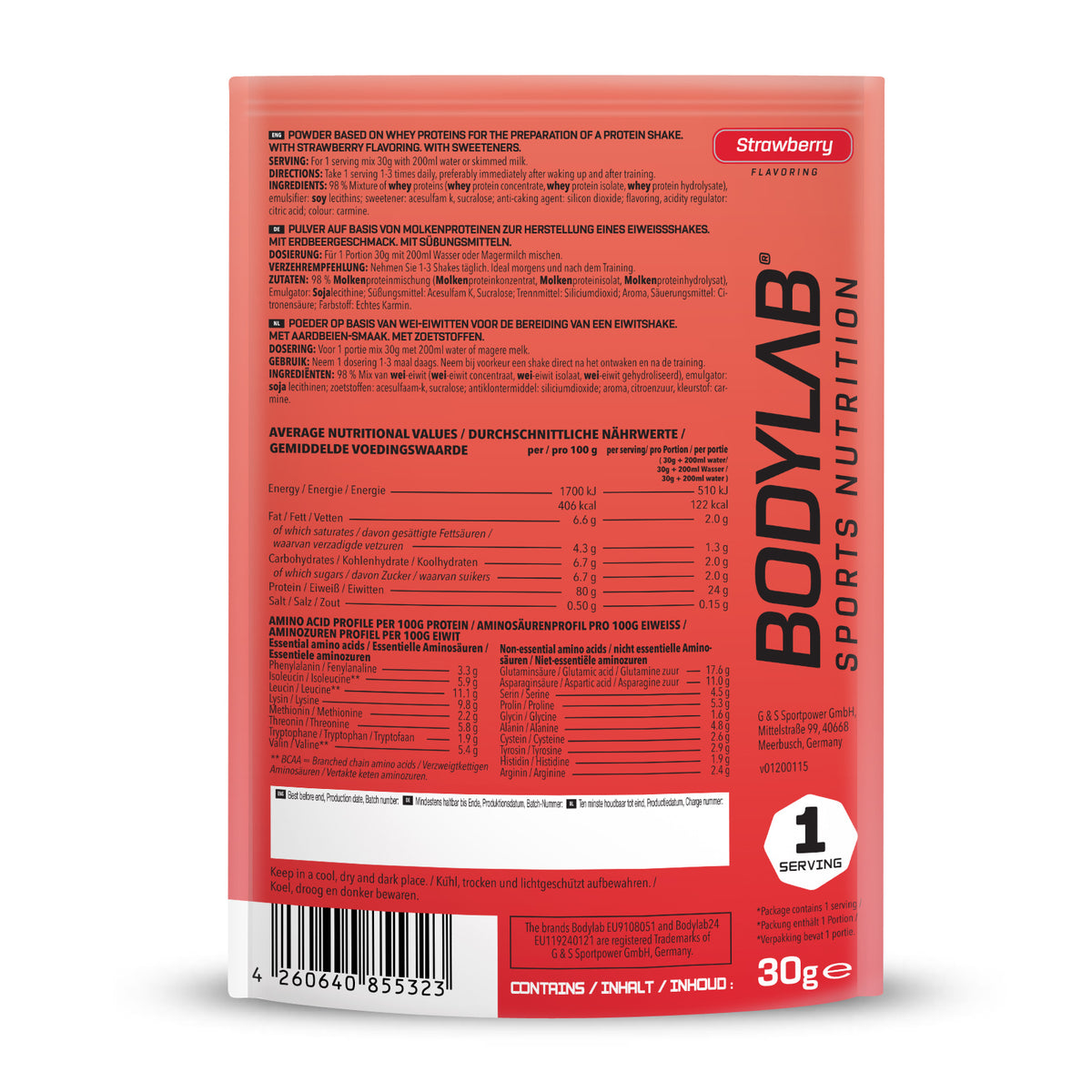Whey Protein Probe (30g) Erdbeer