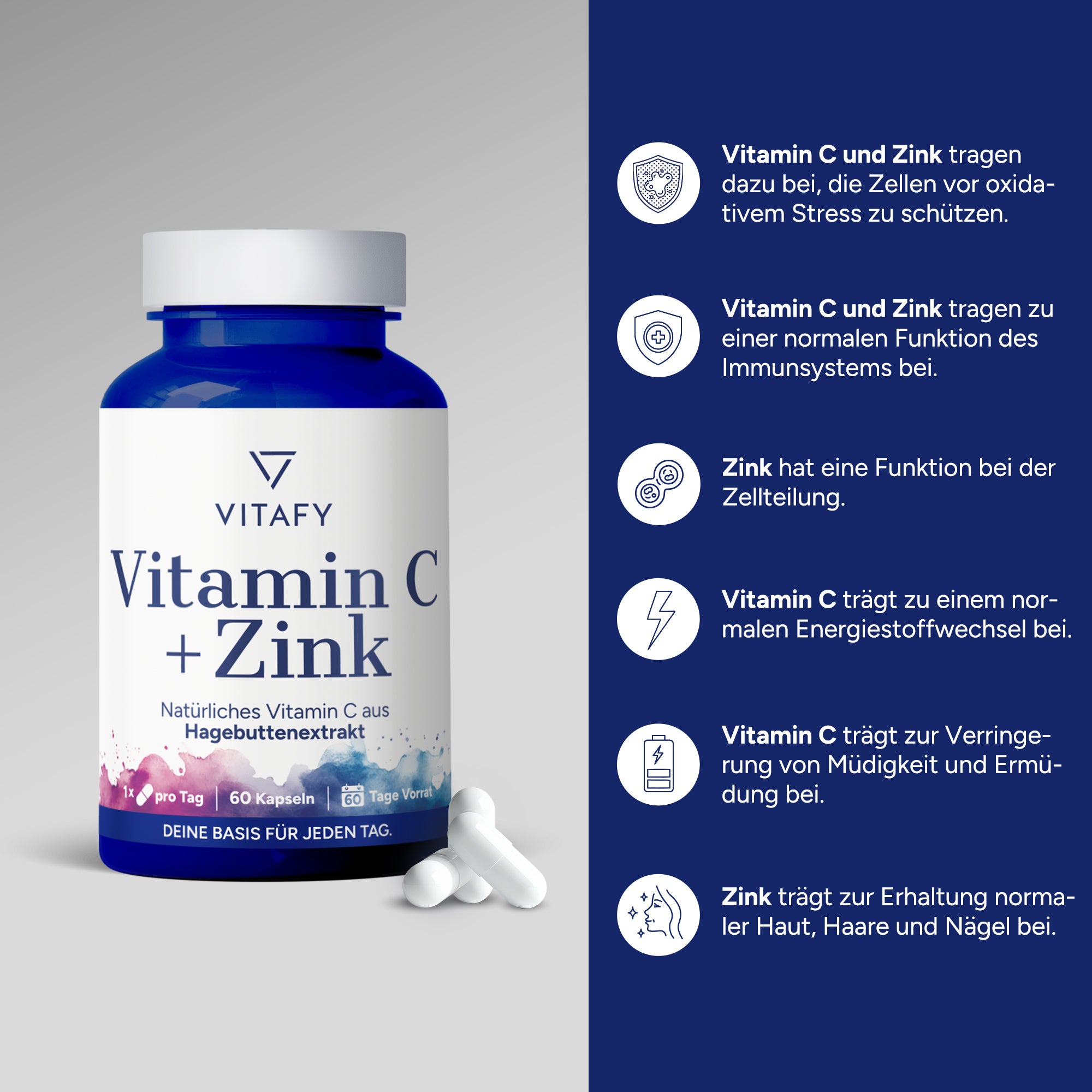 Vitamin C + Zink (60 Kapseln)