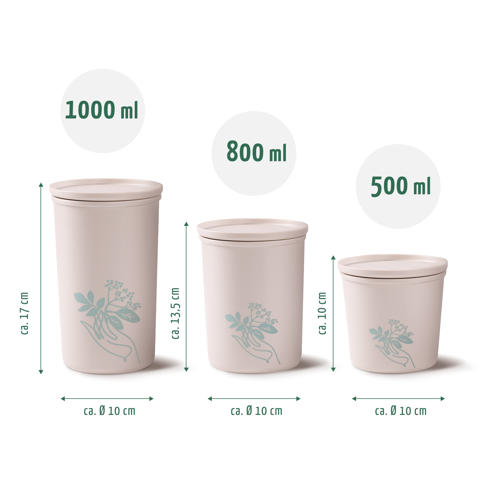 Frischhaltedose 500ml aus recyceltem Kunststoff (rPET)