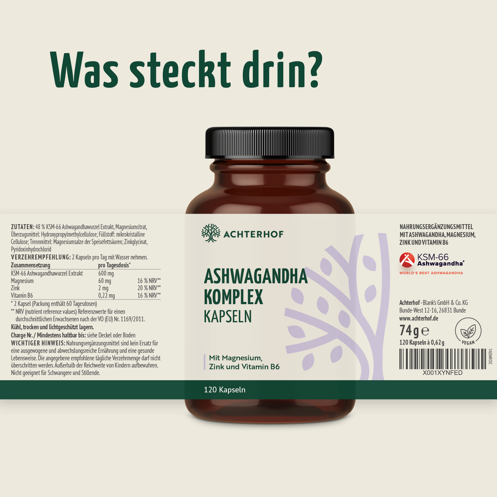 Ashwagandha Komplex (120 Kapseln)