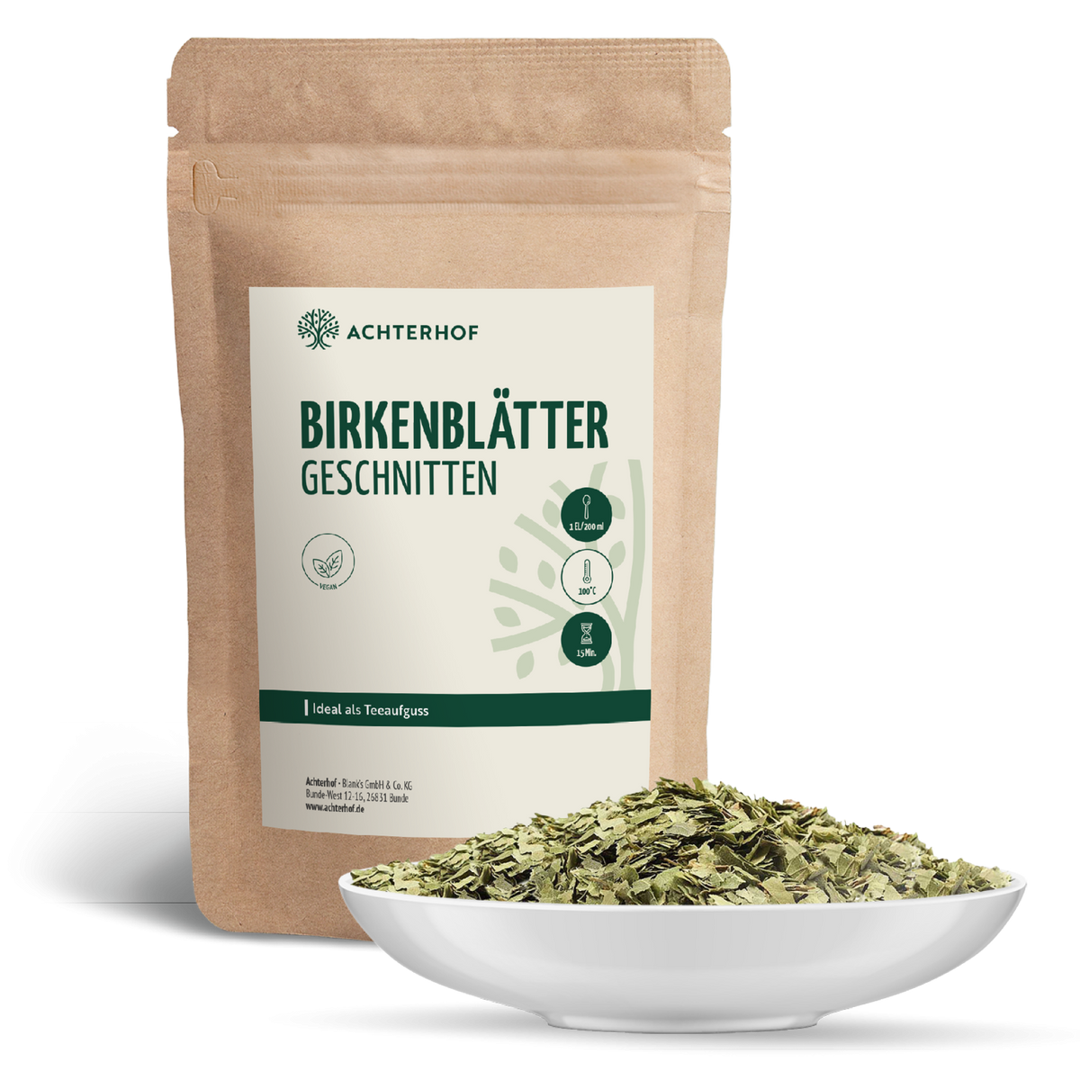 Birkenblätter geschnitten (500g)