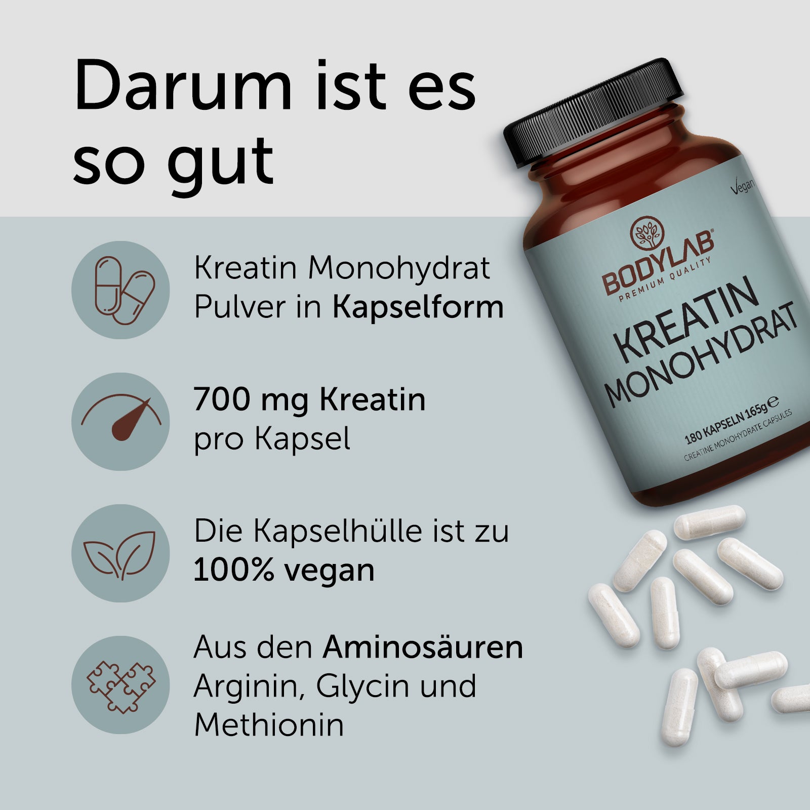 Kreatin Monohydrat (180 Kapseln)