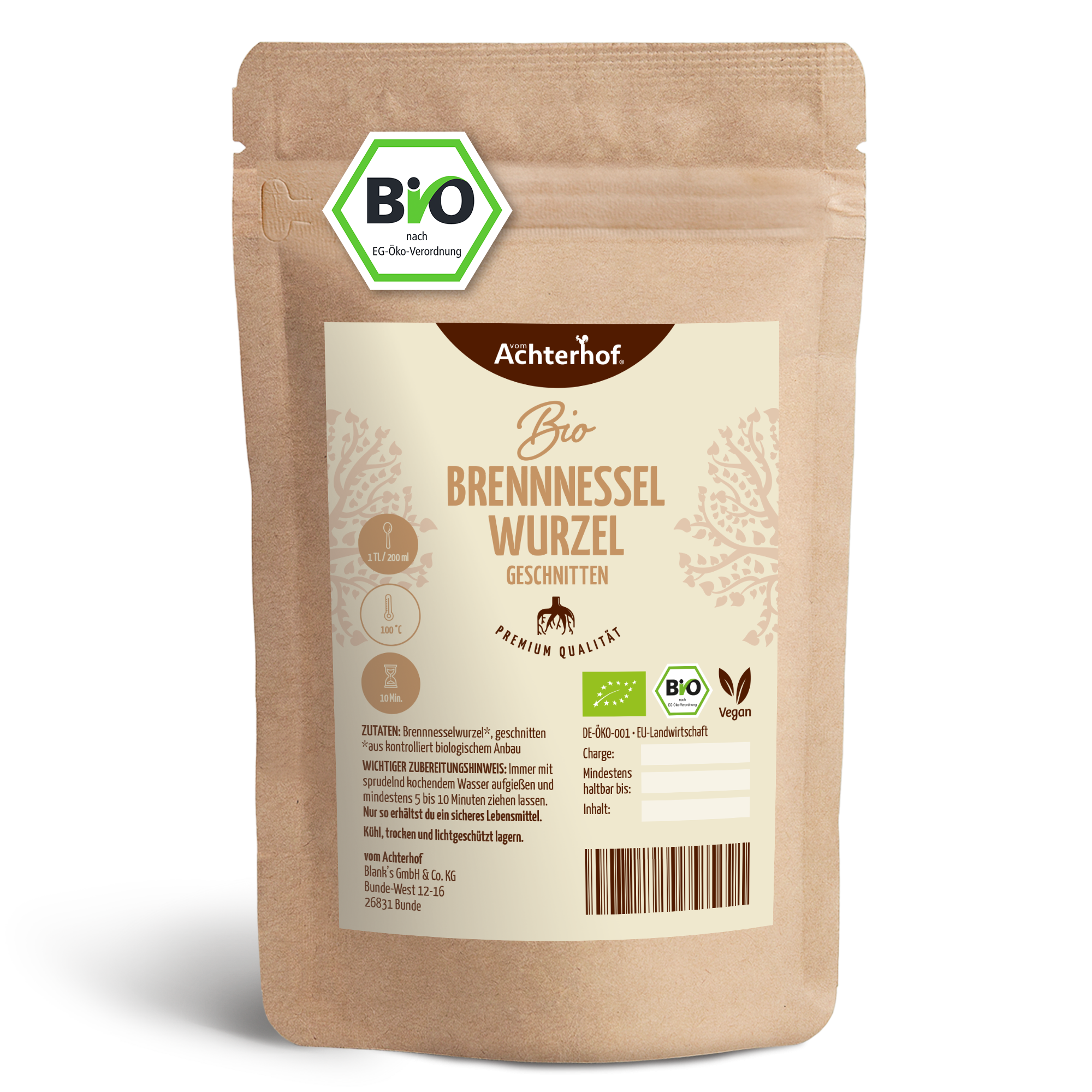 Brennnesselwurzel geschnitten Bio (500g)