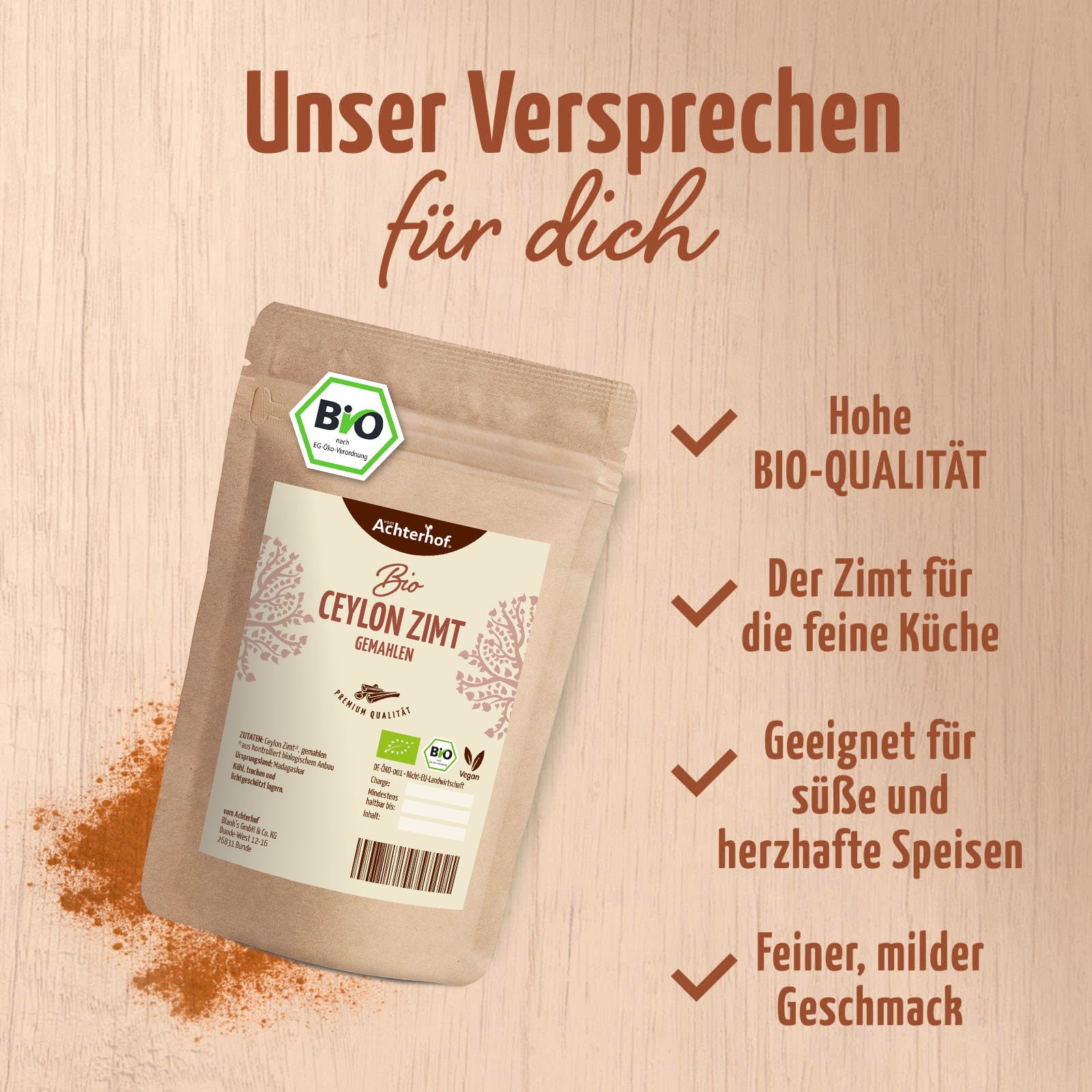 Bio Ceylon Zimt gemahlen (1000g)