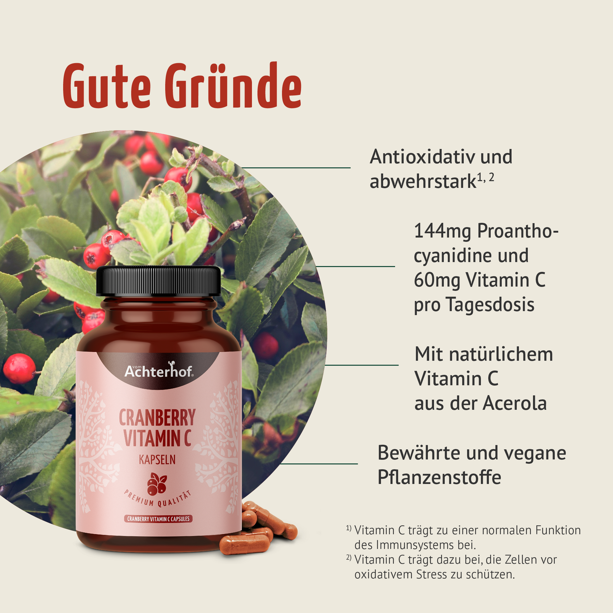 Cranberry Vitamin C Kapseln (180 Kapseln)