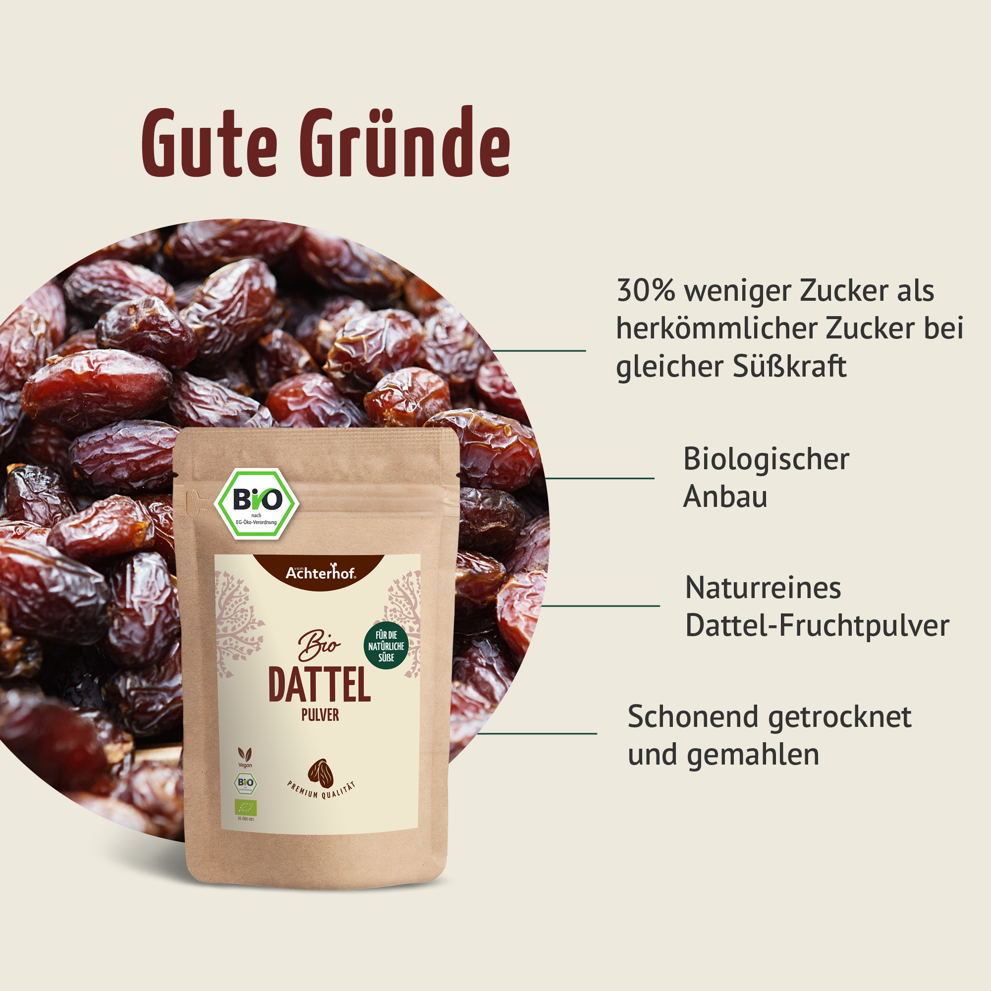 Bio Dattel Pulver (500g)