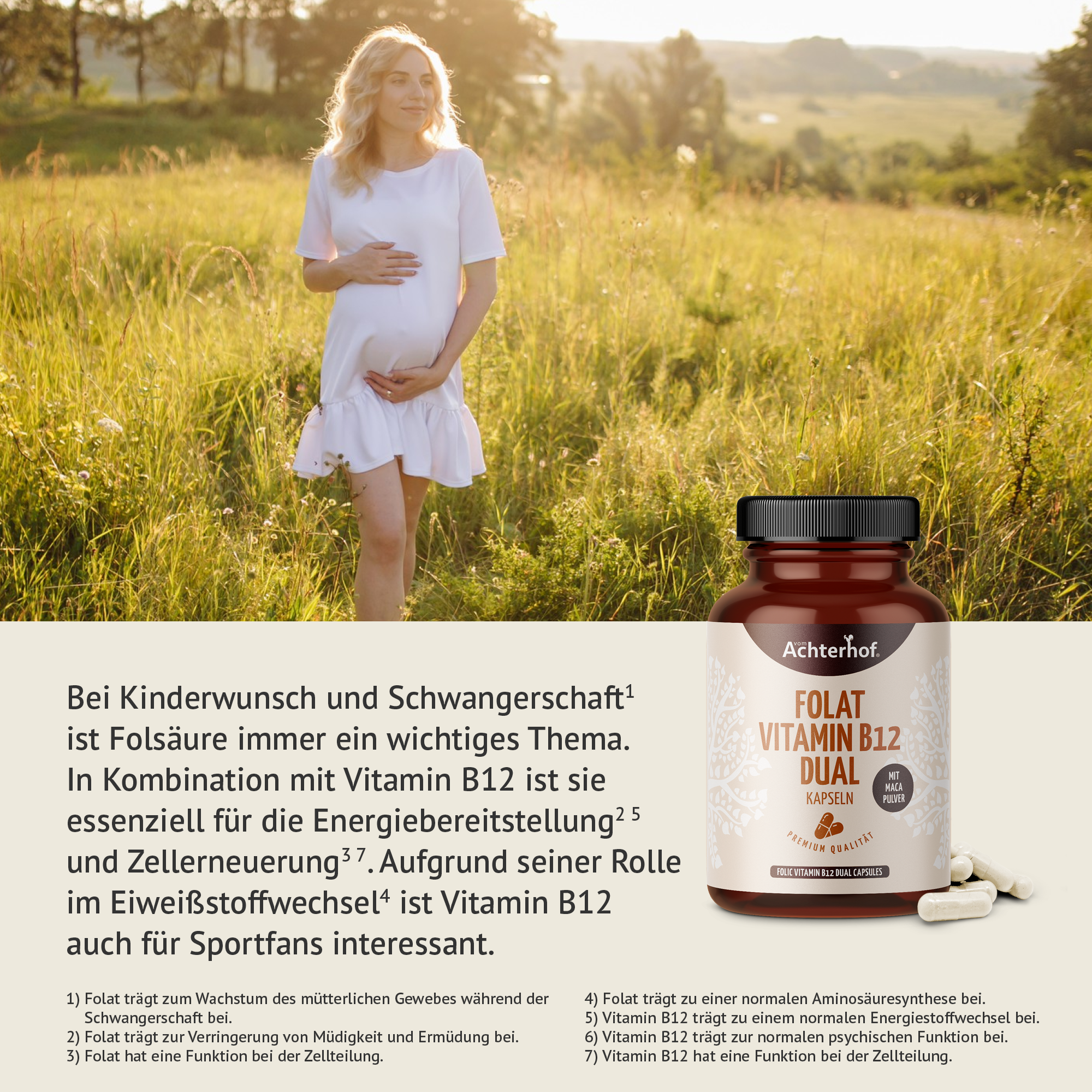 Folat Vitamin B12 Dual Kapseln (120 Kapseln)