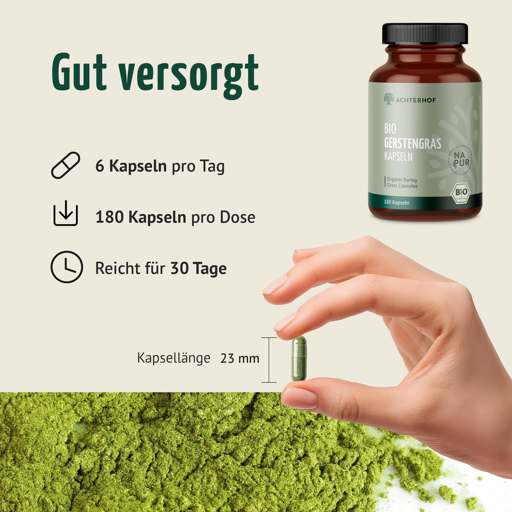 Bio Gerstengras Kapseln (180 Kapseln)