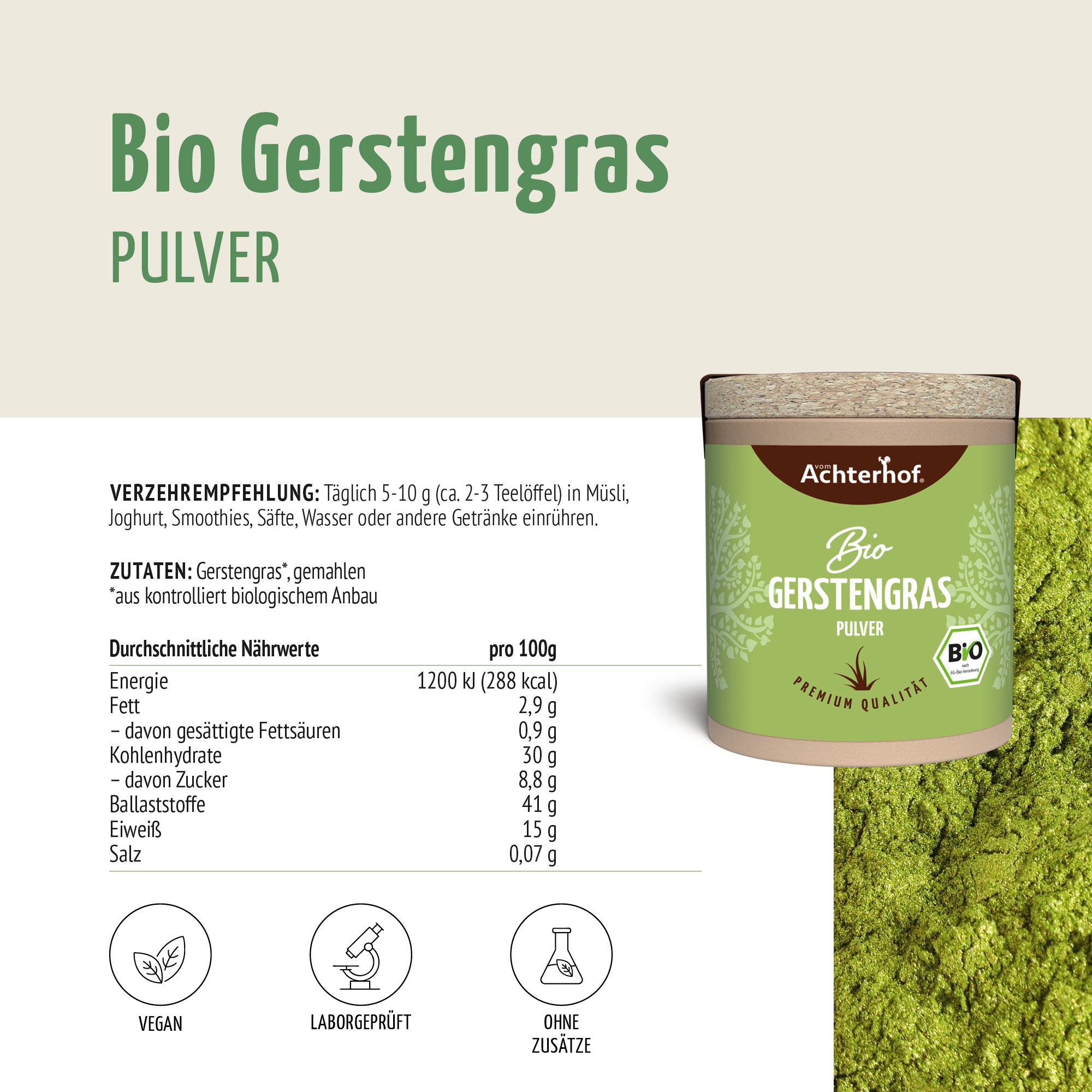 Bio Gerstengras Pulver (40g)