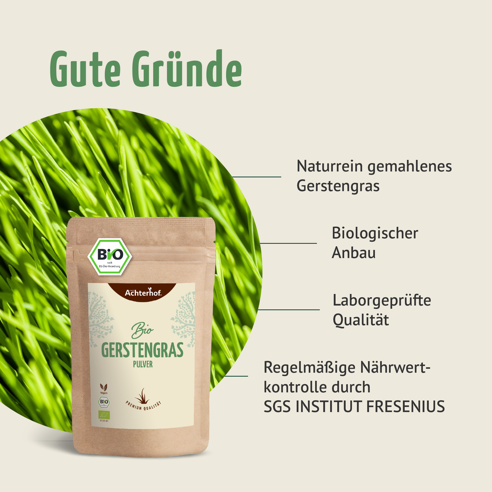 Bio Gerstengras Pulver (1000g)