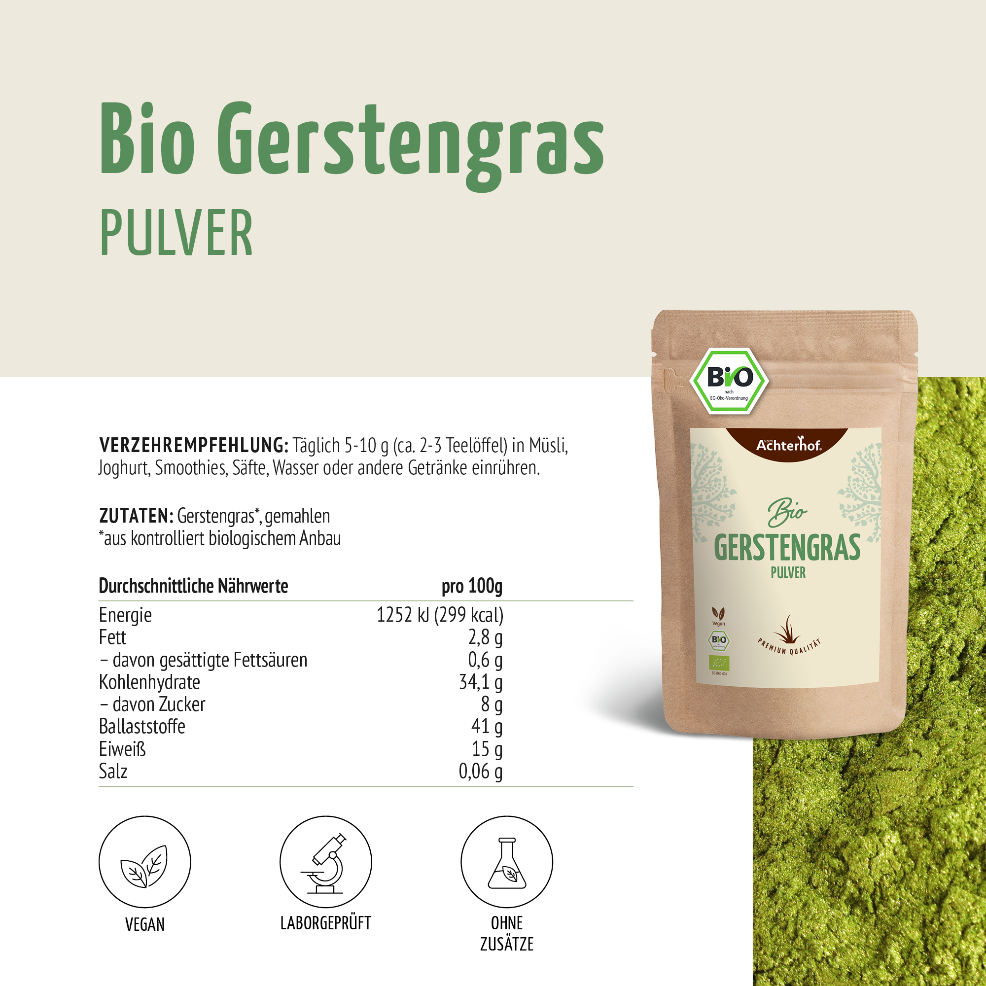 Bio Gerstengras Pulver (150g)