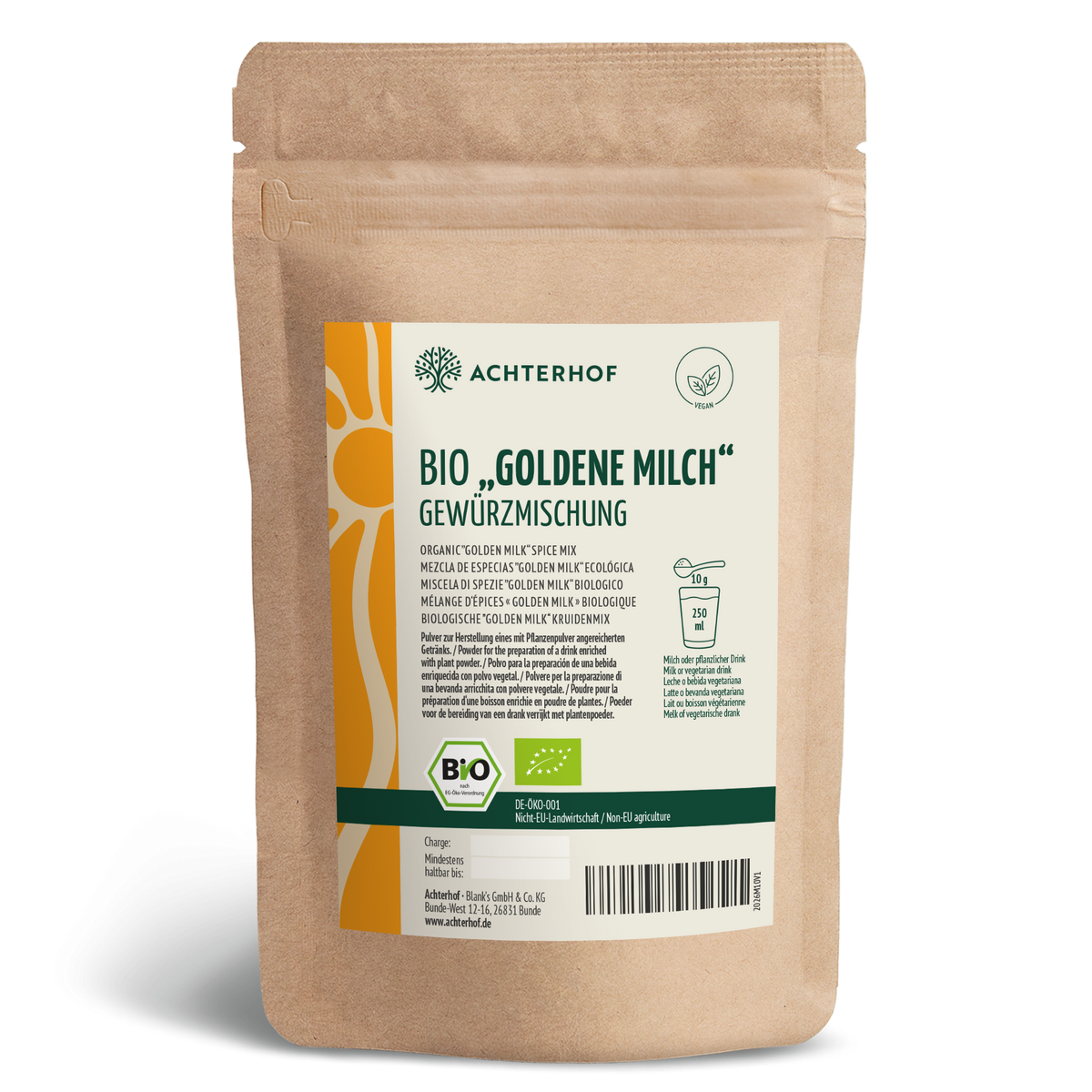 Goldene Milch Gewürzmischung Bio (500g)