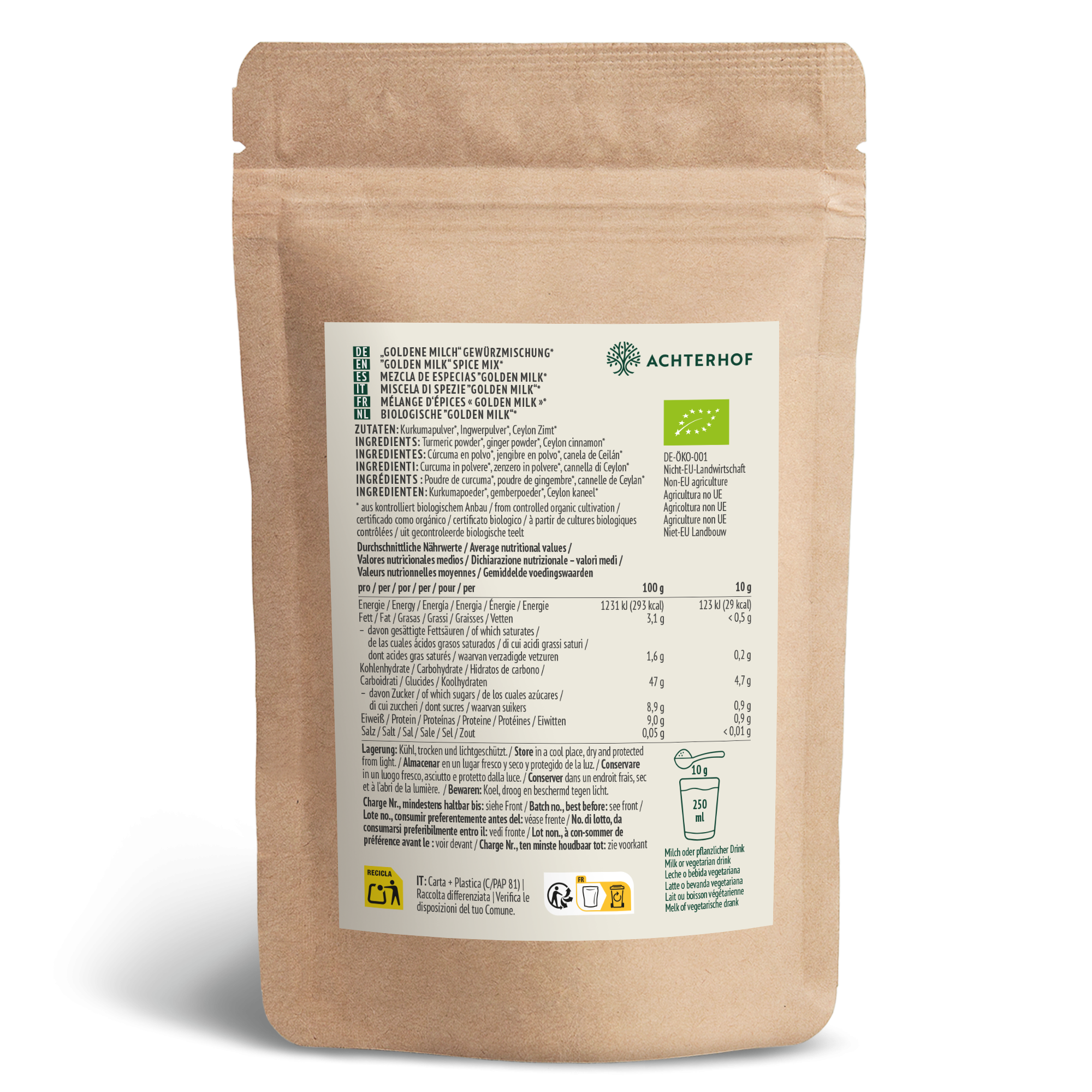 Goldene Milch Gewürzmischung Bio (250g)