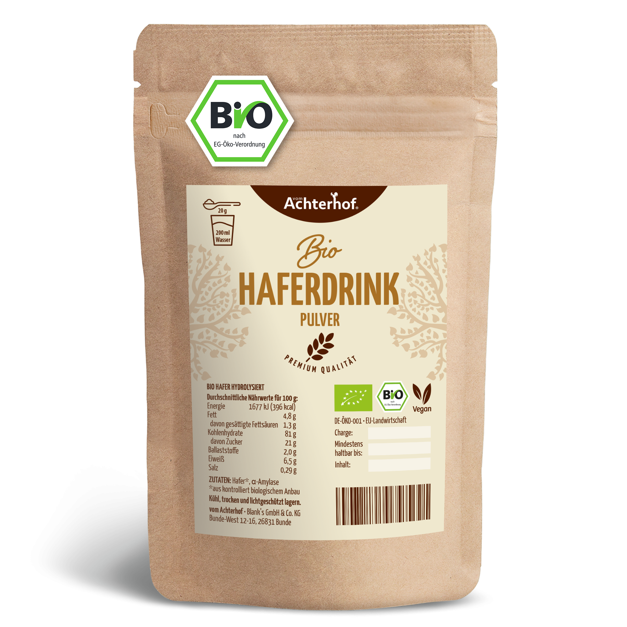 Bio Haferdrink Pulver (500g)