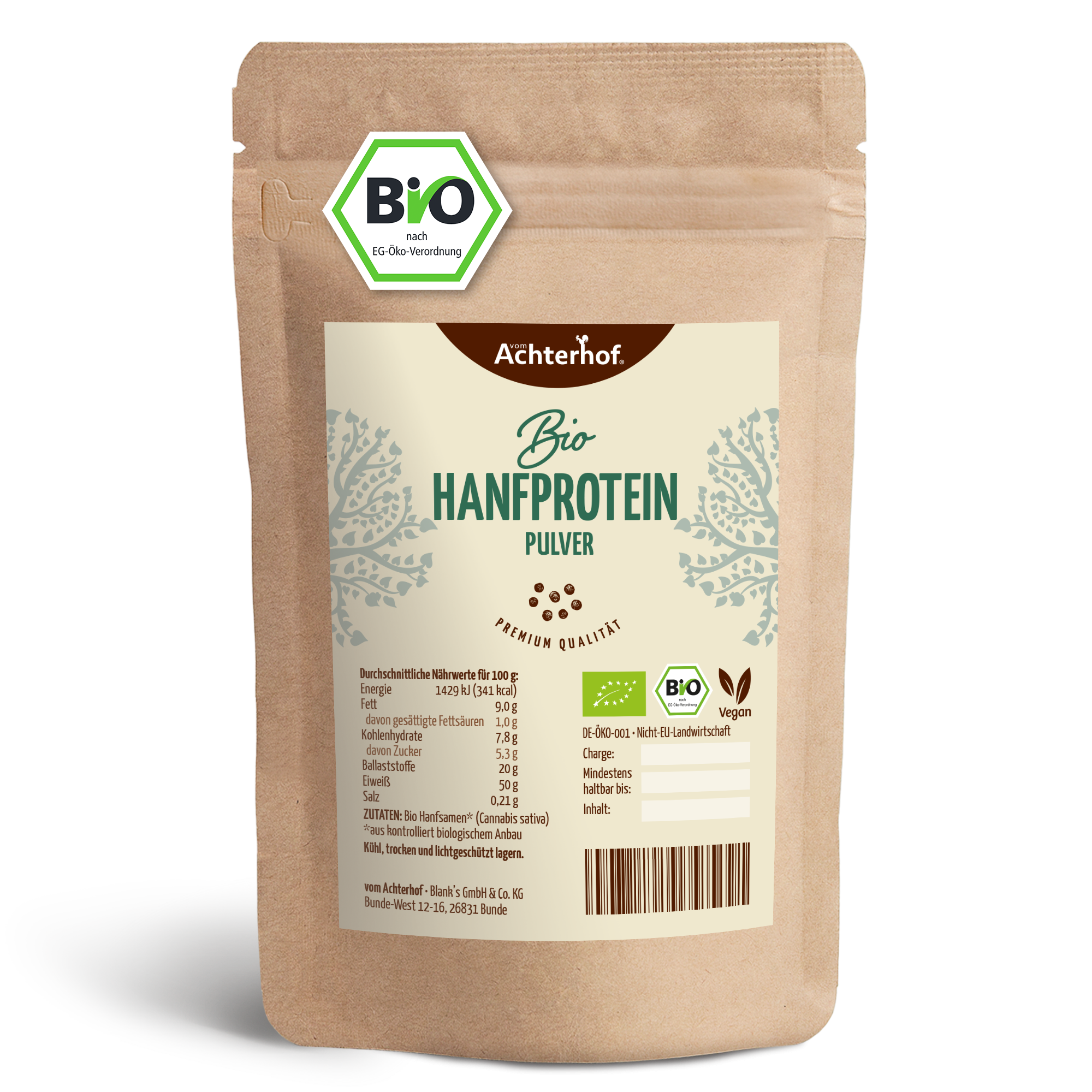 Hanfprotein Pulver Bio (250g)