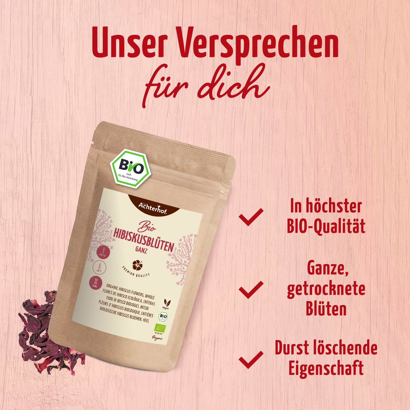 Bio Hibiskusblüten ganz (500g)