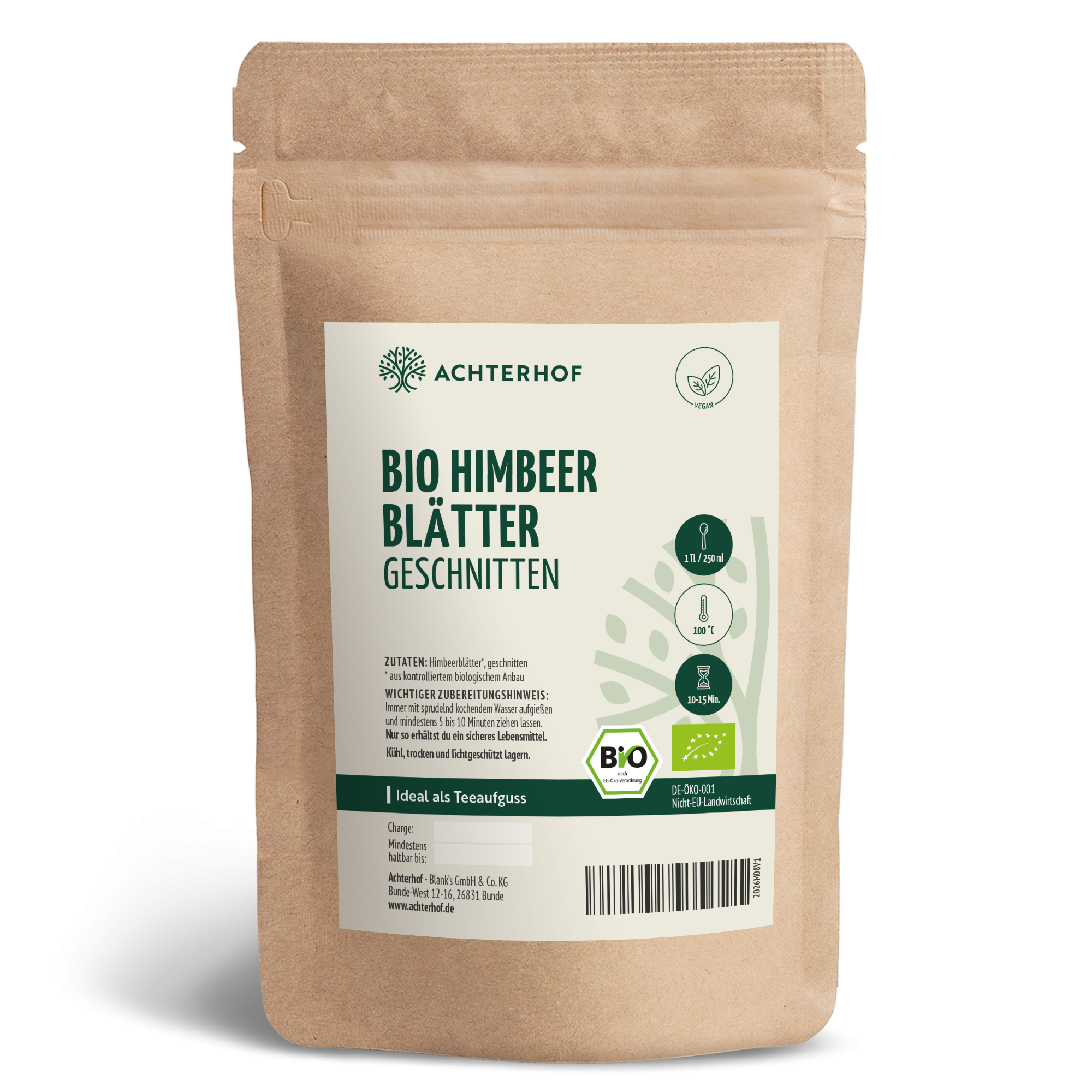 Himbeerblätter geschnitten Bio (500g)