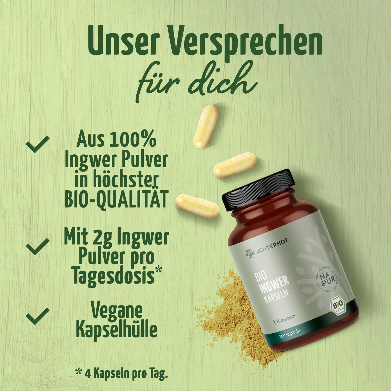 Ingwer Kapseln Bio (160 Kapseln)