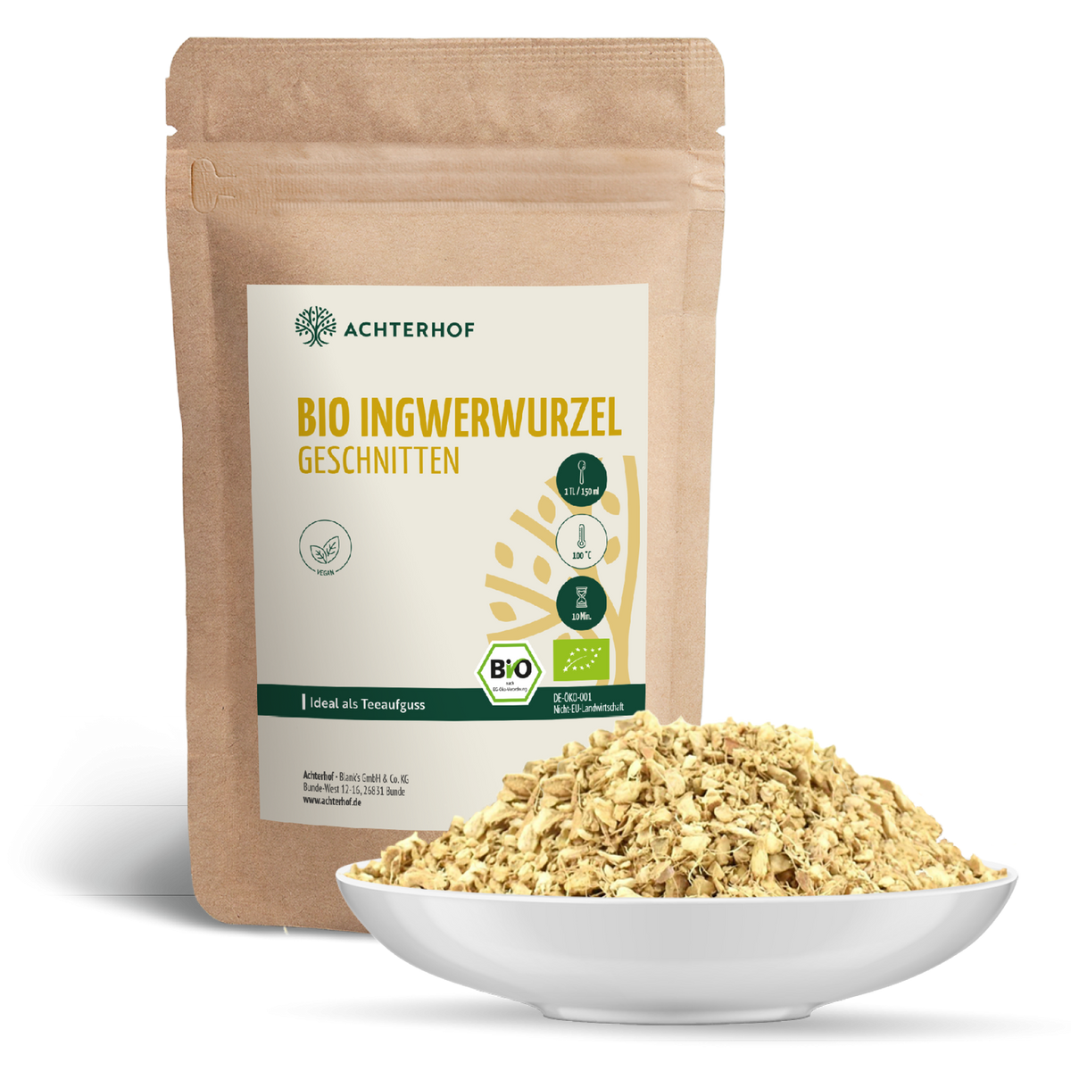 Ingwerwurzel geschnitten Bio (250g)