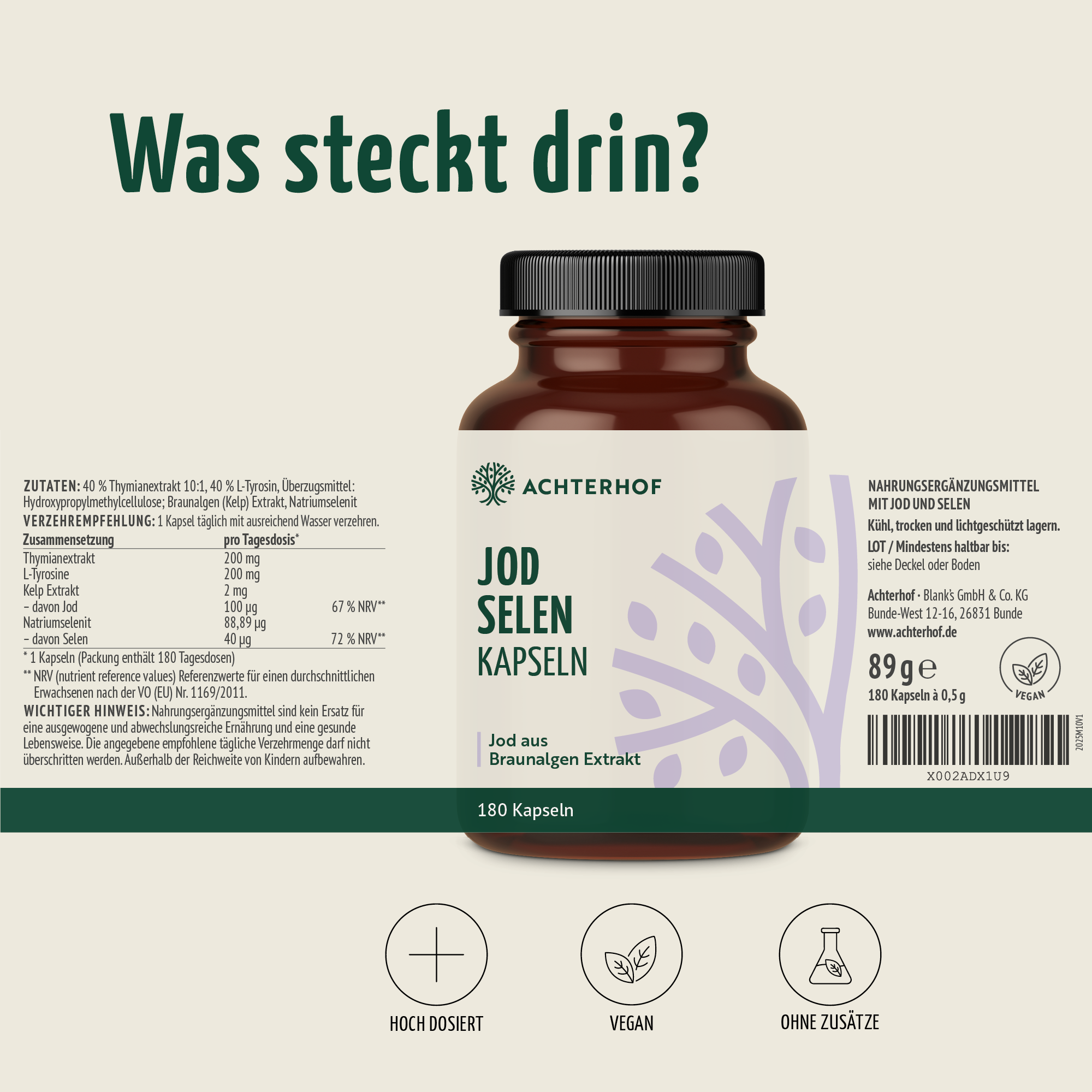 Jod Selen Kapseln (180 Kapseln)