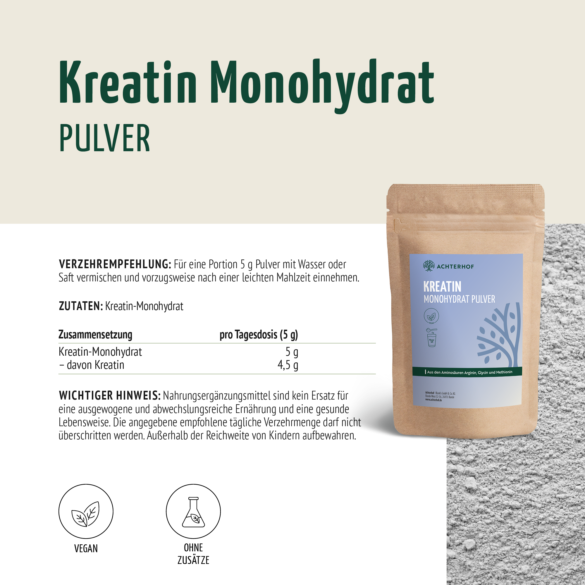 Kreatin Monohydrat Pulver (250g)