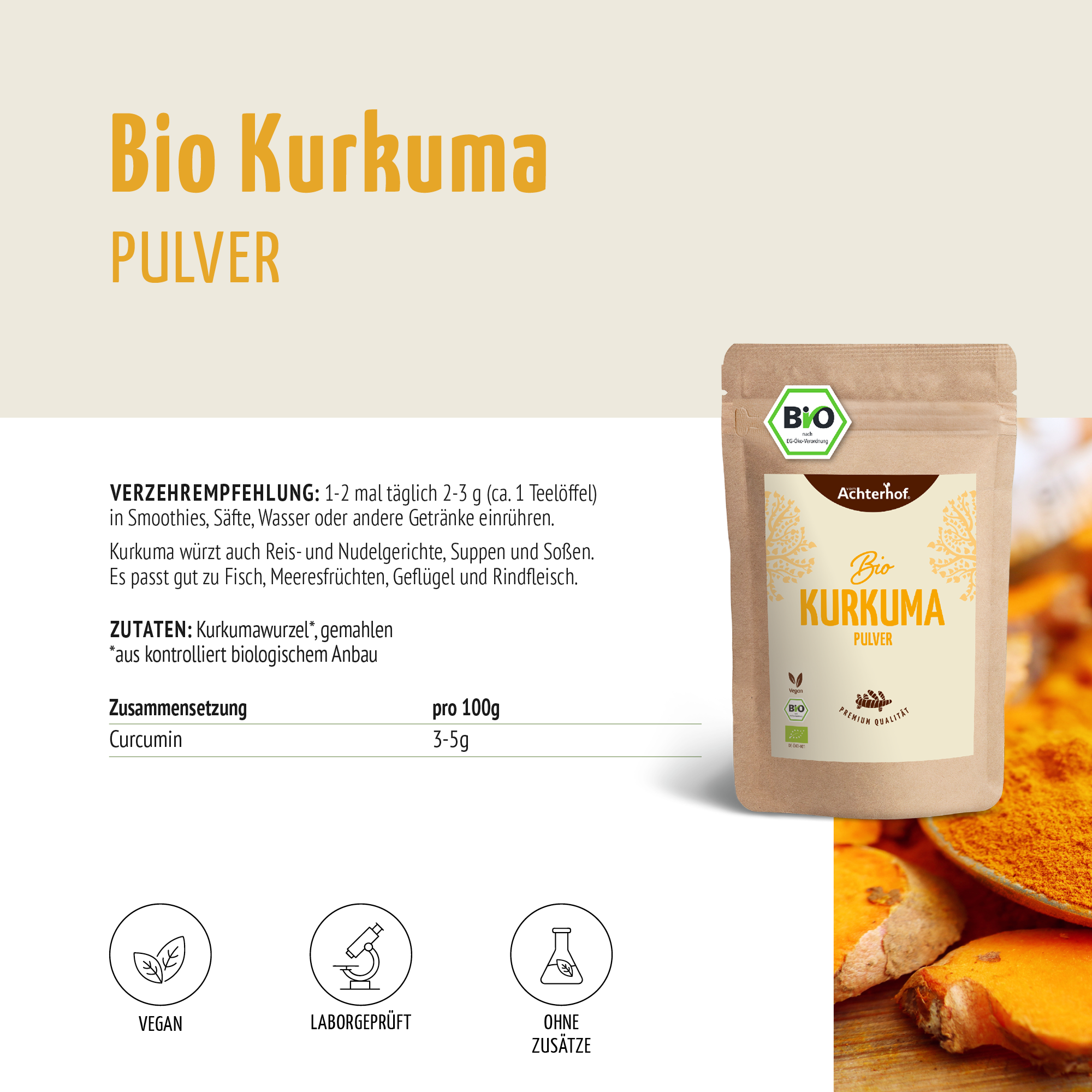 Bio Kurkuma Pulver (1000g)