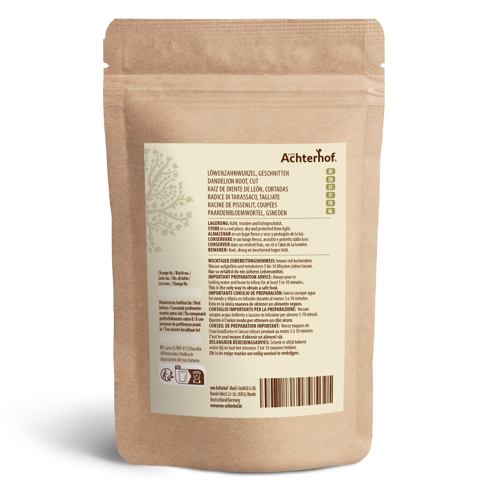 Löwenzahnwurzel geschnitten (250g)