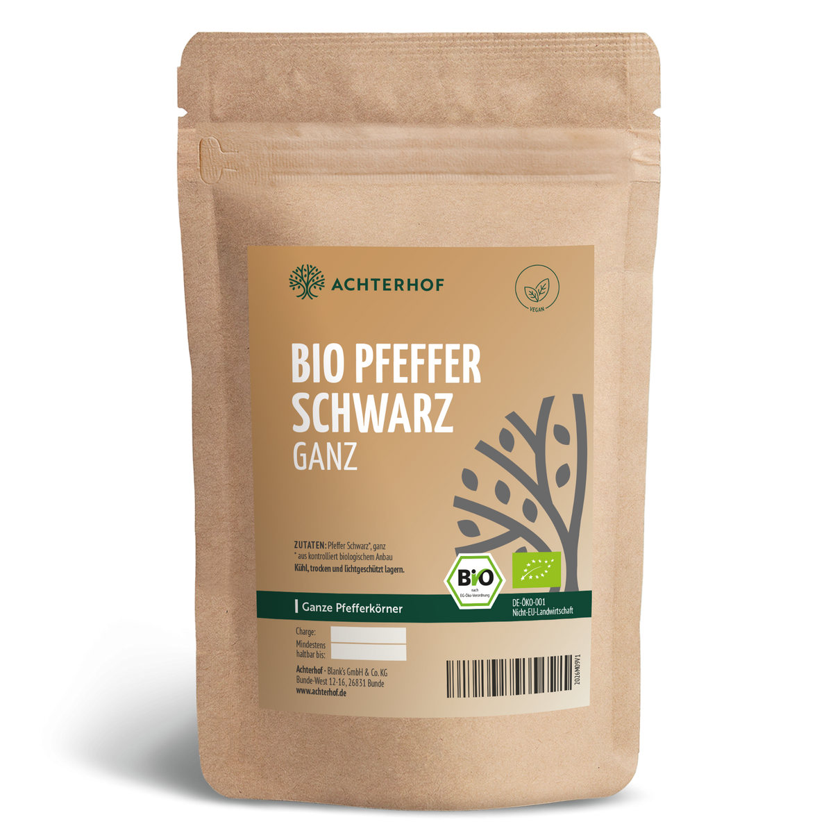 Pfeffer schwarz ganz Bio (500g)