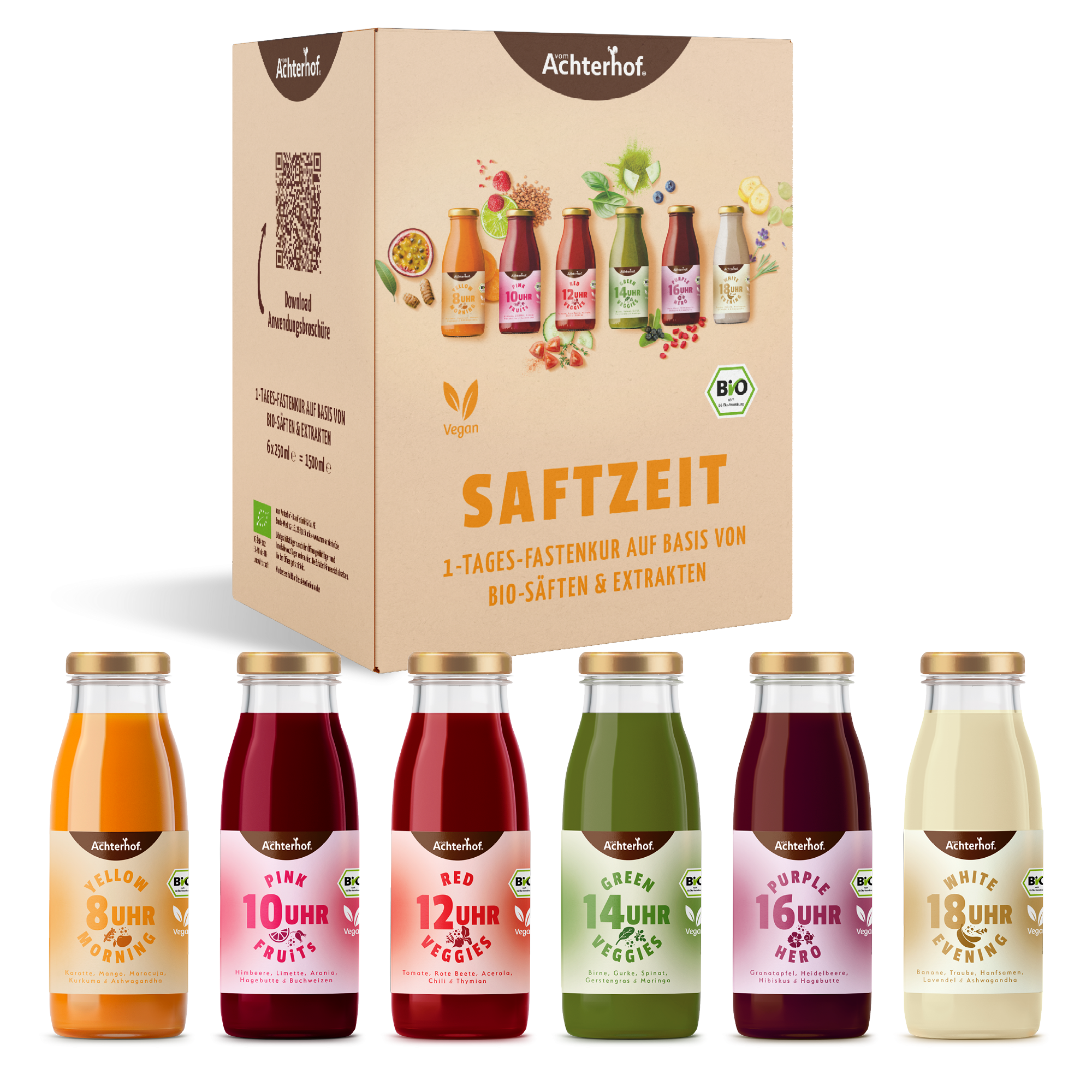 Saftzeit Bio Fastenkur 1 Tag (6 Flaschen)