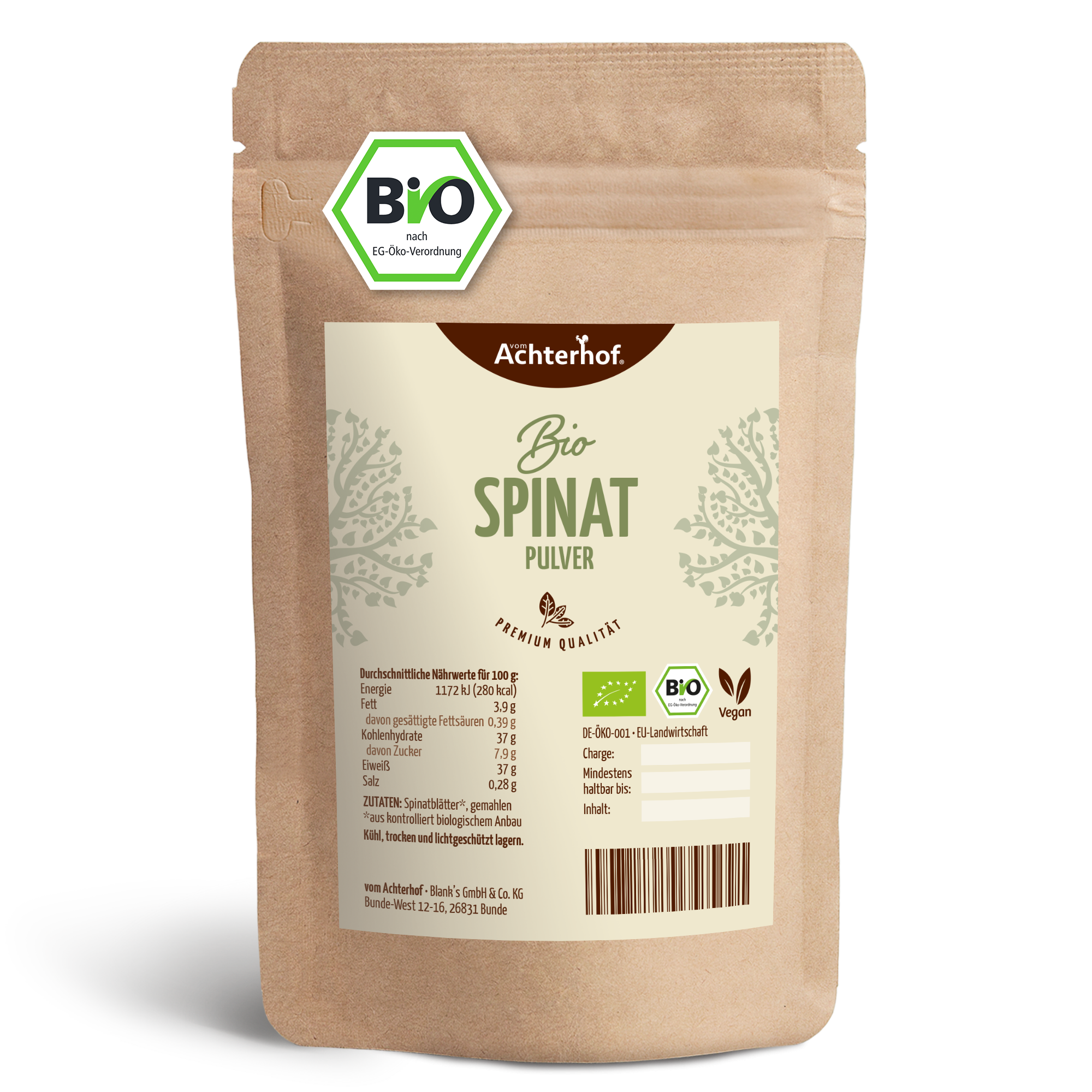Spinat Pulver Bio (100g)