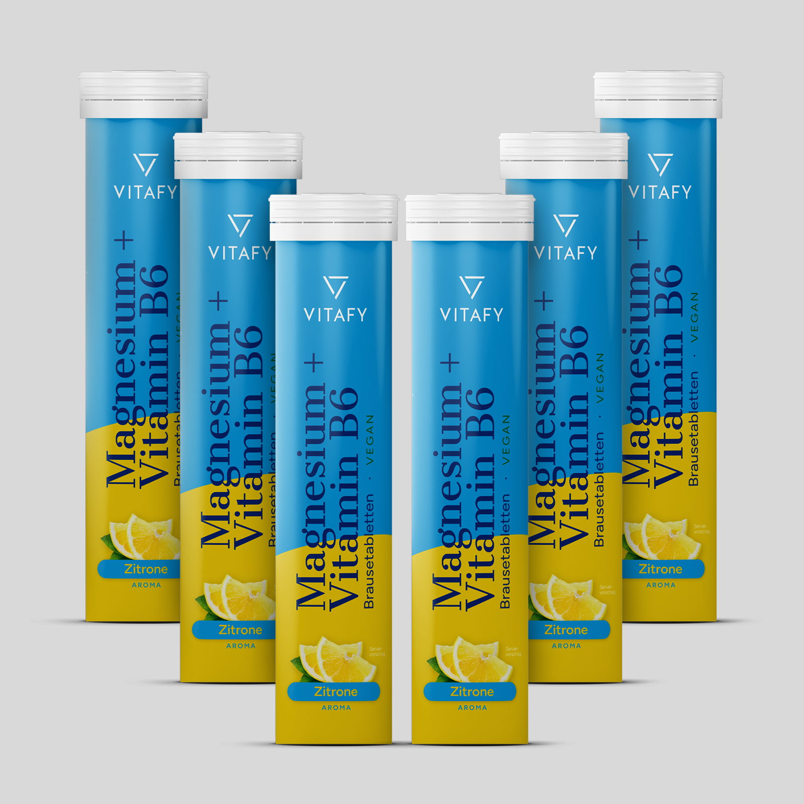 Magnesium + Vitamin B6 - Zitrone (20 Brausetabletten) - 6er Pack
