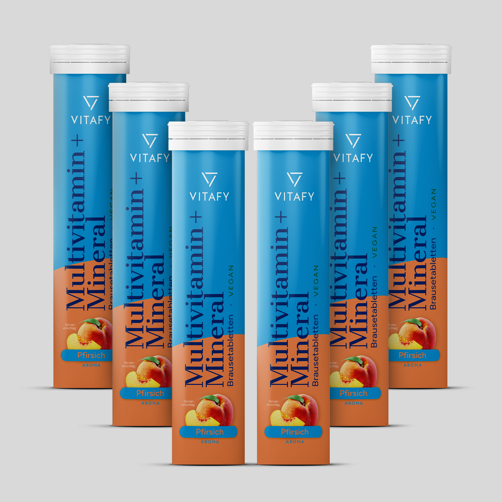 Multivitamin + Mineral - Pfirsich (20 Brausetabletten) - 6er Pack