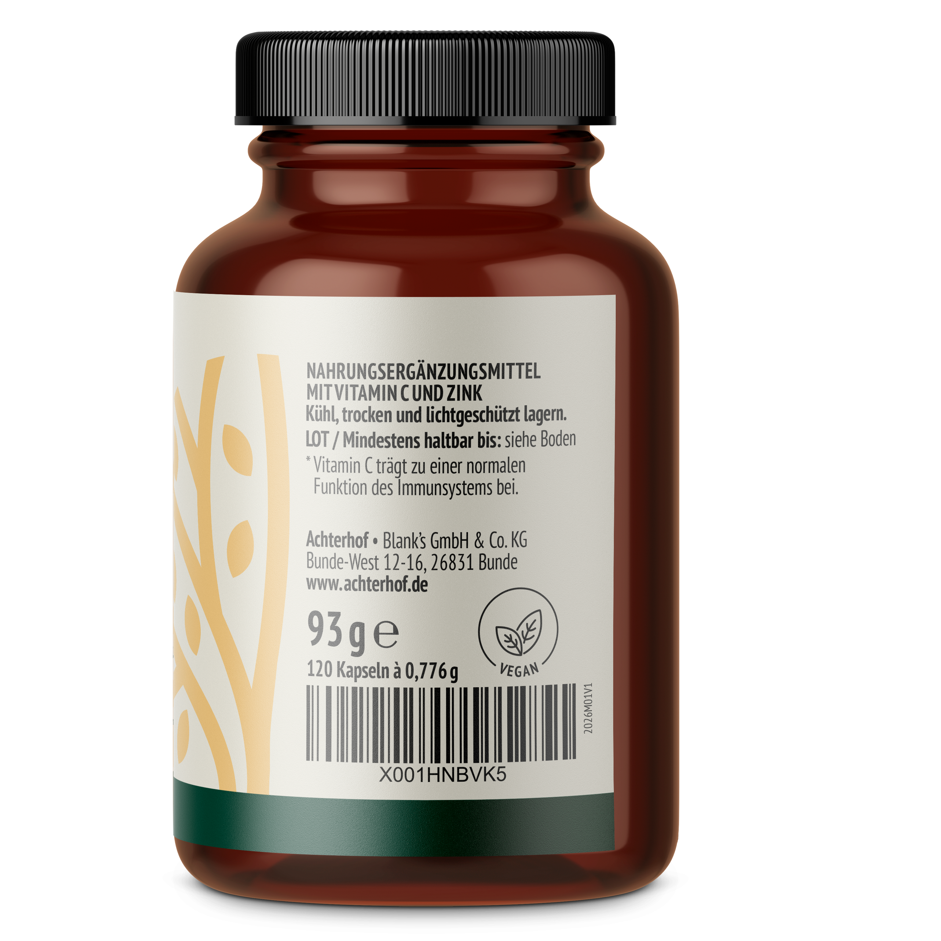 Vitamin C + Zink Kapseln (120 Kapseln)
