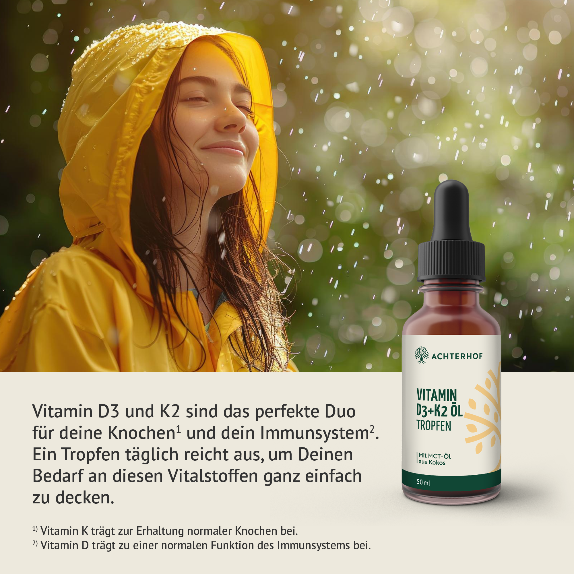 Vitamin D3+K2 Öl Tropfen (50ml)
