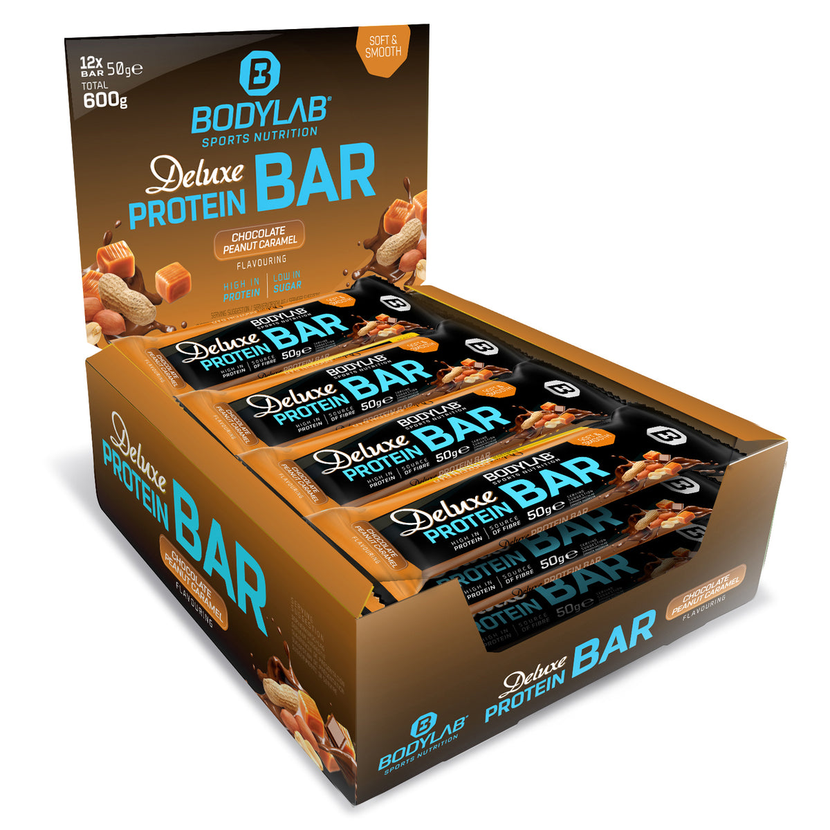 Deluxe Protein Bar (12x50g) - Chocolate Peanut Caramel Flavouring