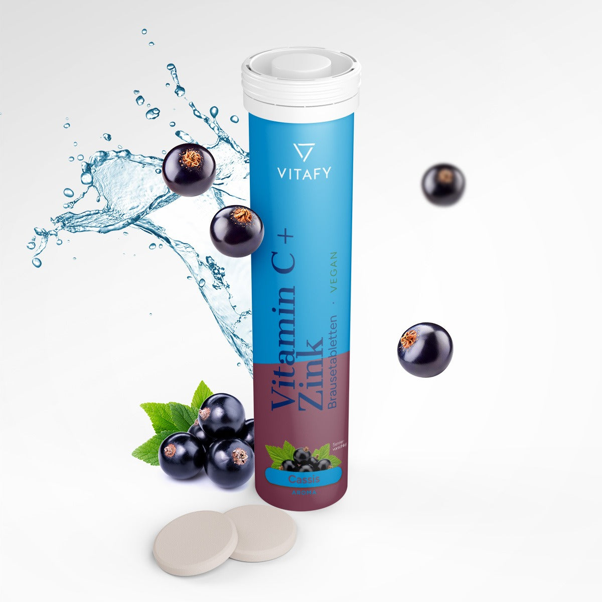 Vitamin C + Zink - Cassis (20 Brausetabletten) - 6er Pack