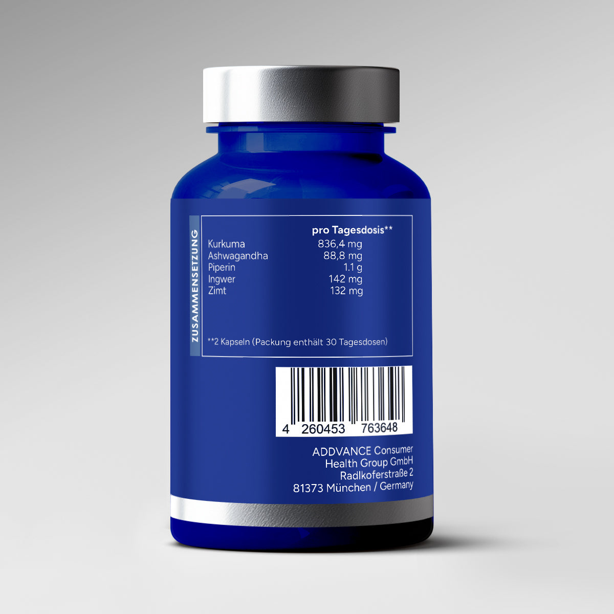 AURUM - Goldene Mischung mit Kurkuma, Ingwer, Zimt & Ashwagandha (60 Kapseln)