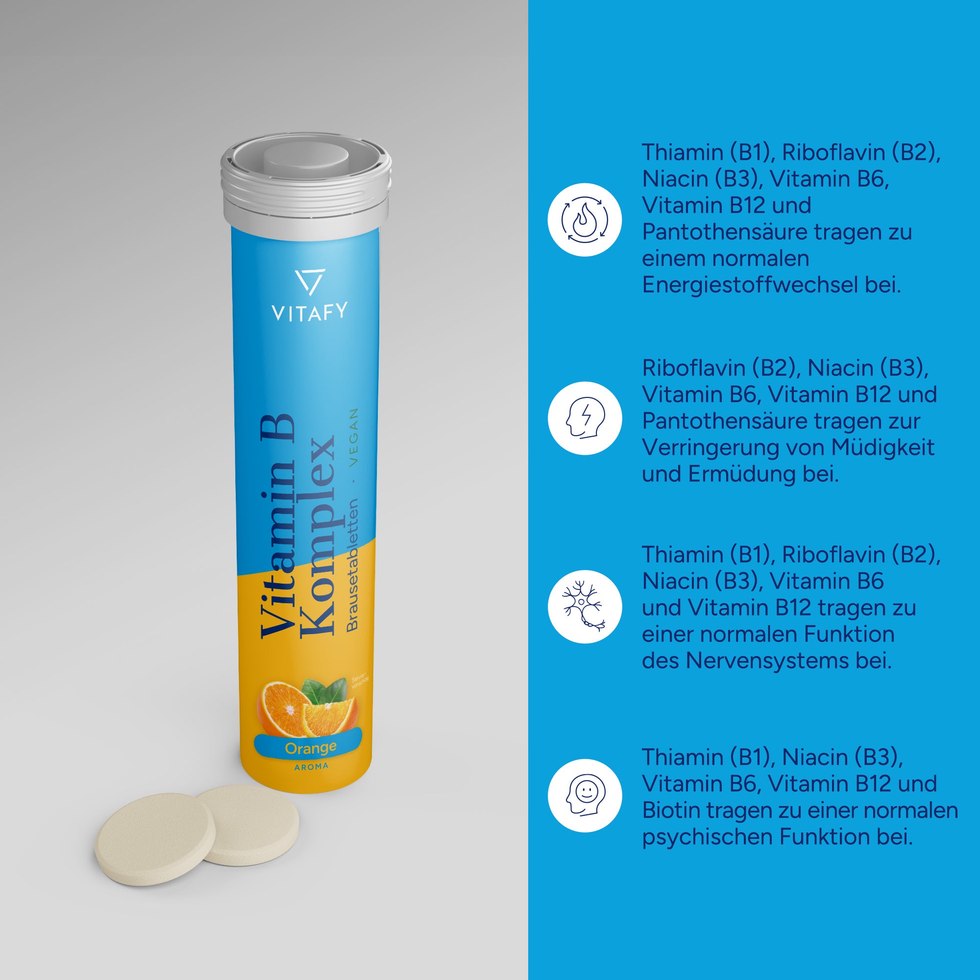 Vitamin B Komplex - Orange (20 Brausetabletten)