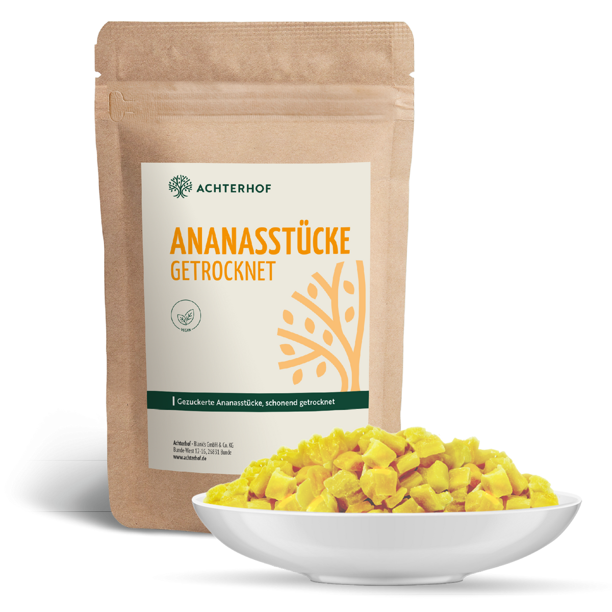 Ananasstücke getrocknet & gezuckert (500g)