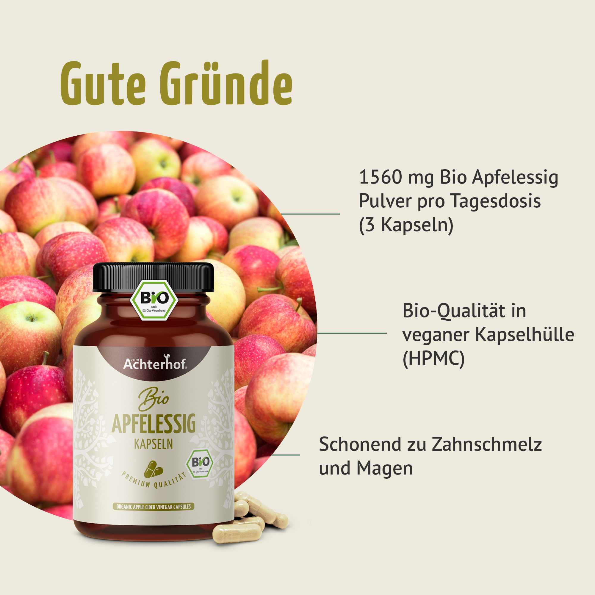 Bio Apfelessig Kapseln (180 Kapseln)