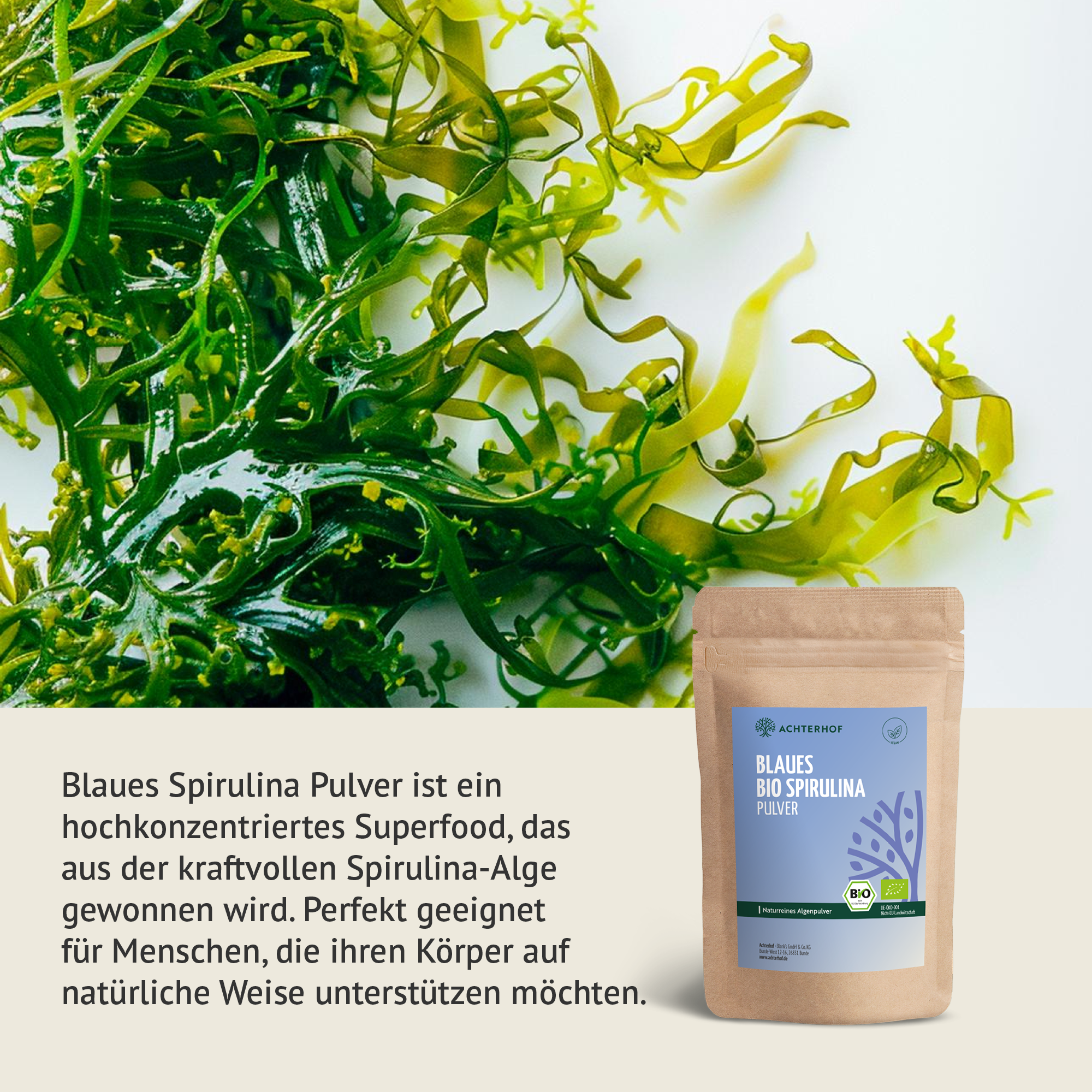 Blaues Bio Spirulina Pulver (100g)
