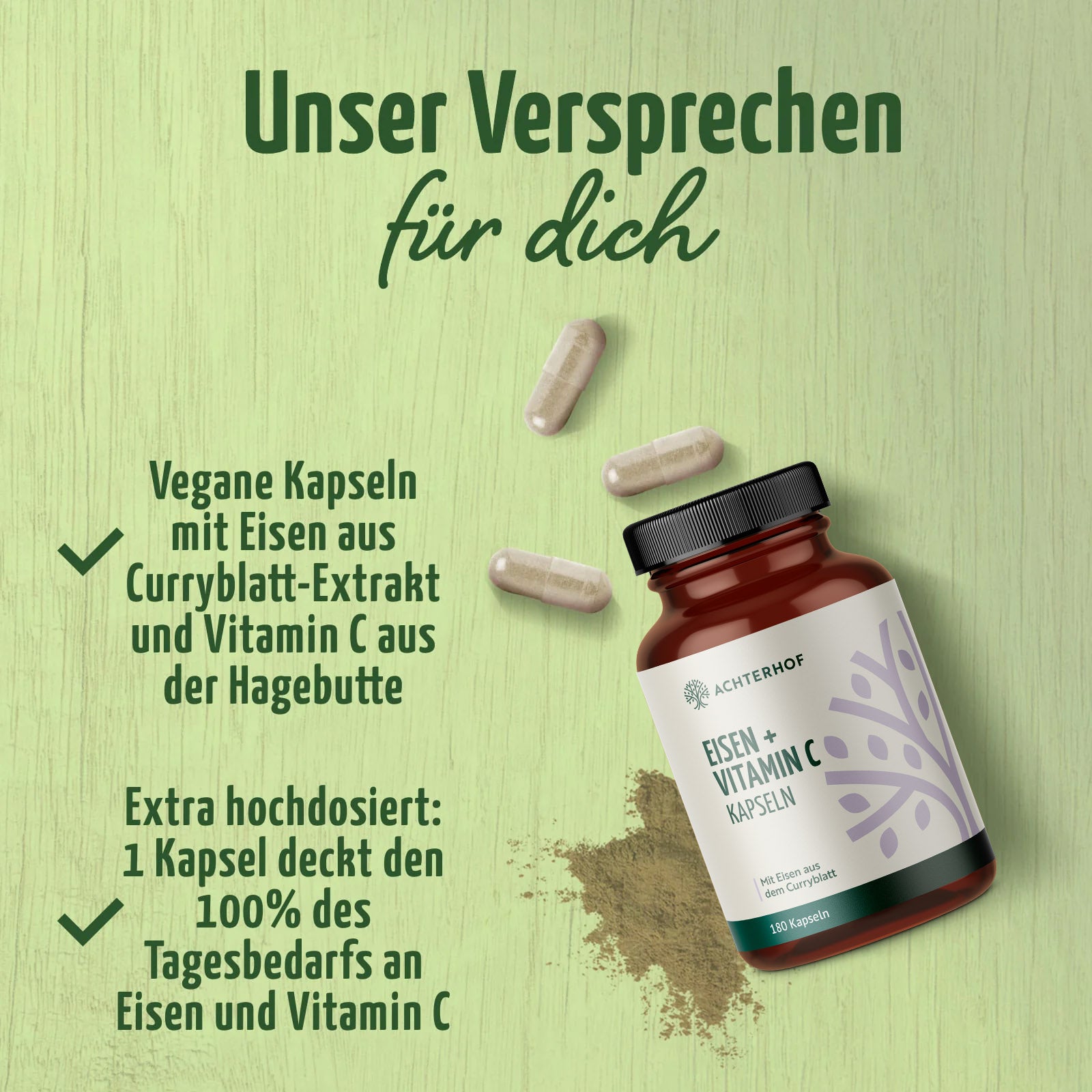 Eisen + Vitamin C Kapseln (180 Kapseln)