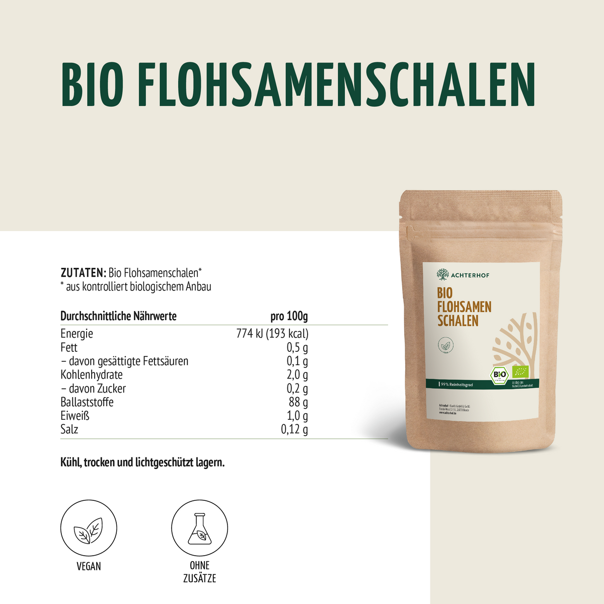 Flohsamenschalen Bio (500g)