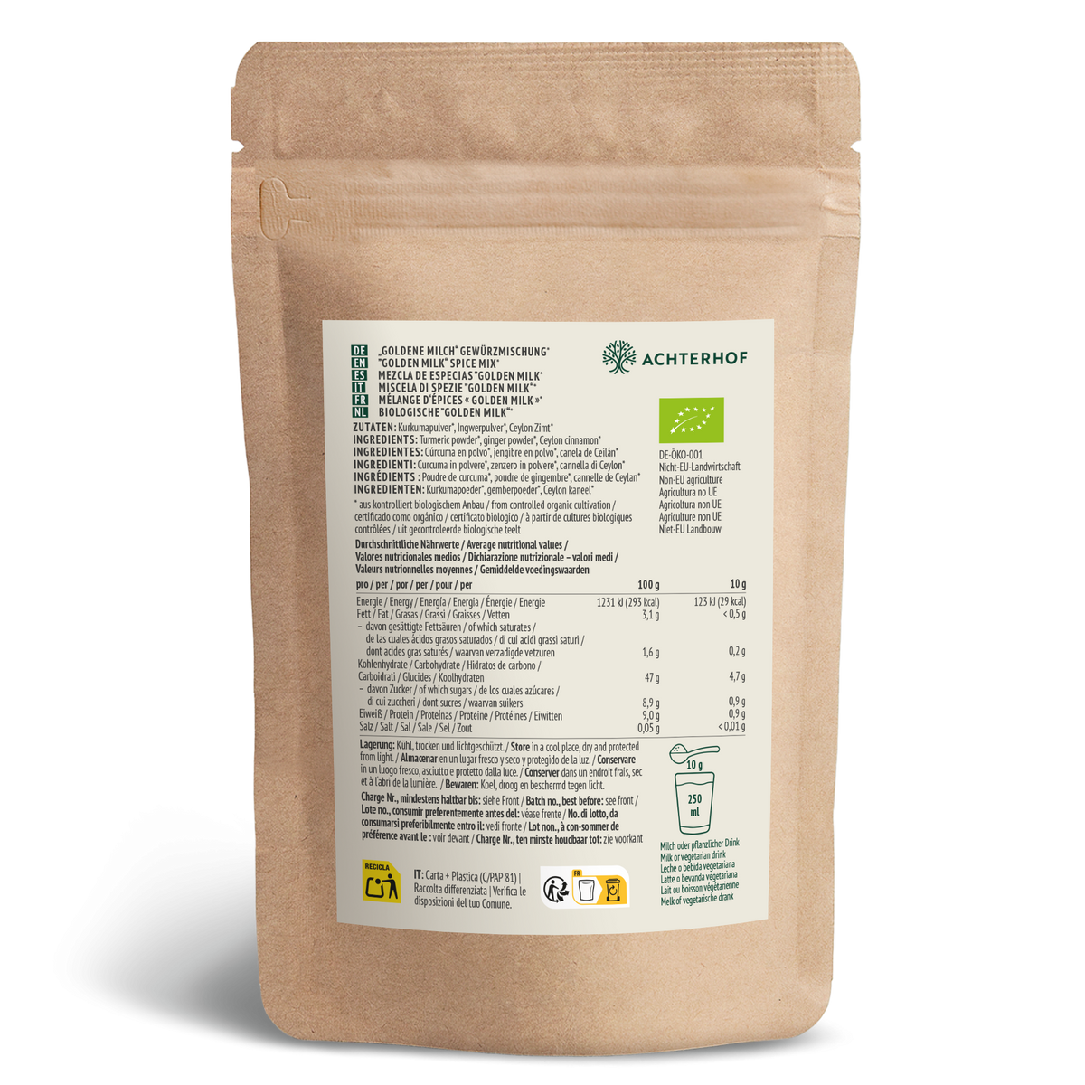 Goldene Milch Gewürzmischung Bio (1000g)