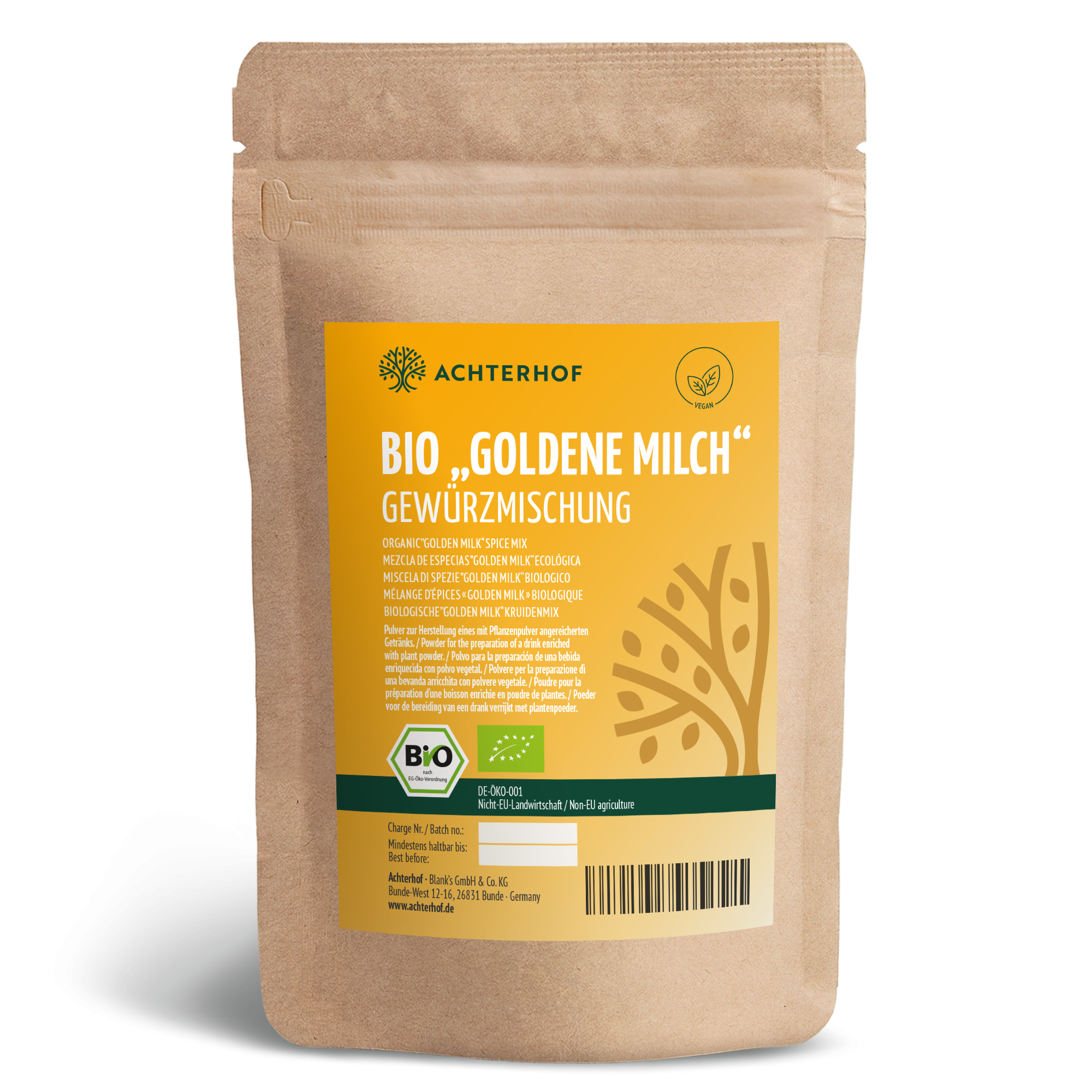 Goldene Milch Gewürzmischung Bio (1000g)