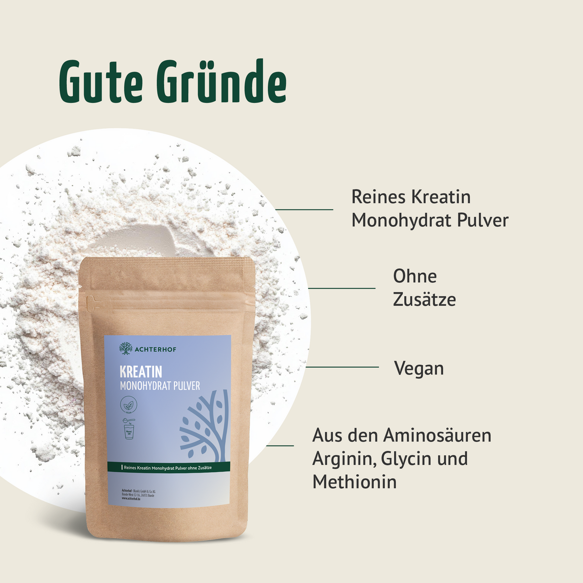 Kreatin Monohydrat Pulver (500g)