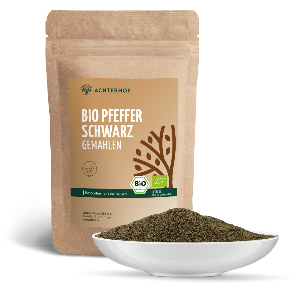Pfeffer schwarz gemahlen Bio (500g)