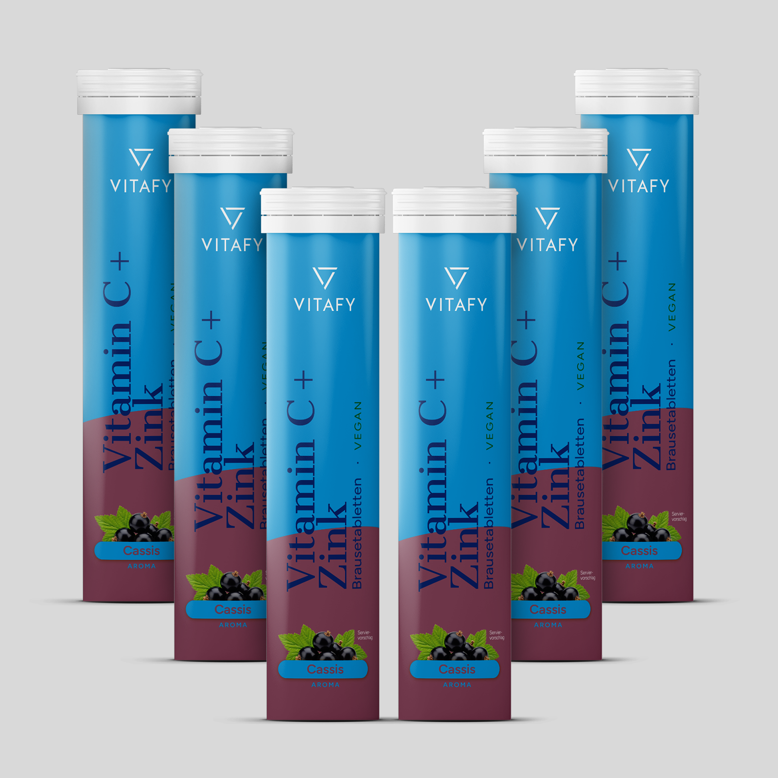 Vitamin C + Zink - Cassis (20 Brausetabletten) - 6er Pack